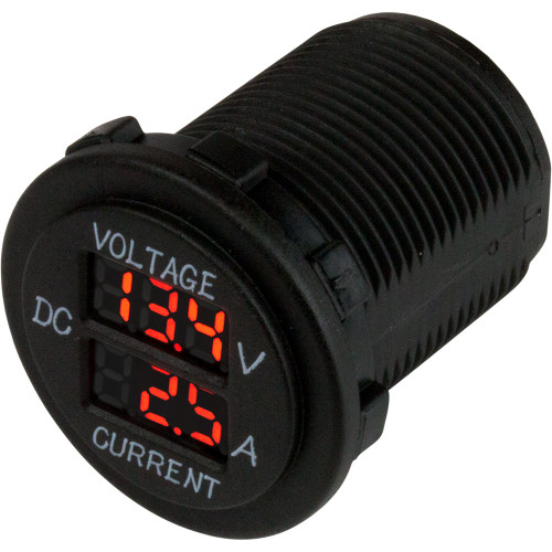 421625-1 Sea-Dog Round Voltage & Amp Meter - 6V-30V & 0 Amp - 10 Amp Meter