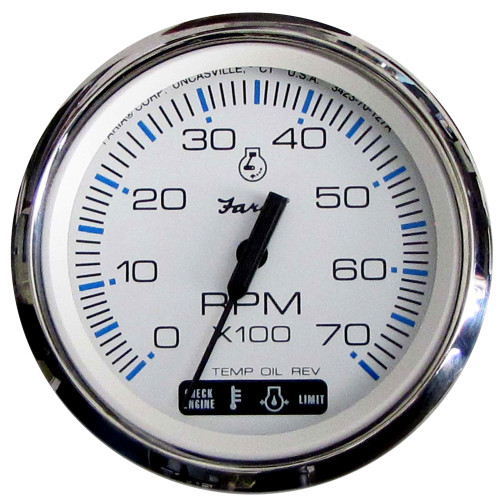 33860 Faria Chesapeake White SS 4" Tachometer w/Suzuki Monitor - 7,000 RPM (Gas - Suzuki Outboard)