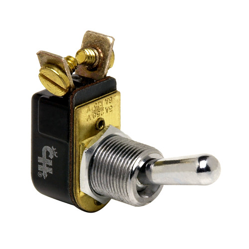 5558-BP Cole Hersee Light Duty Toggle Switch SPST Off-On 2 Screw - Nickel Plated Brass