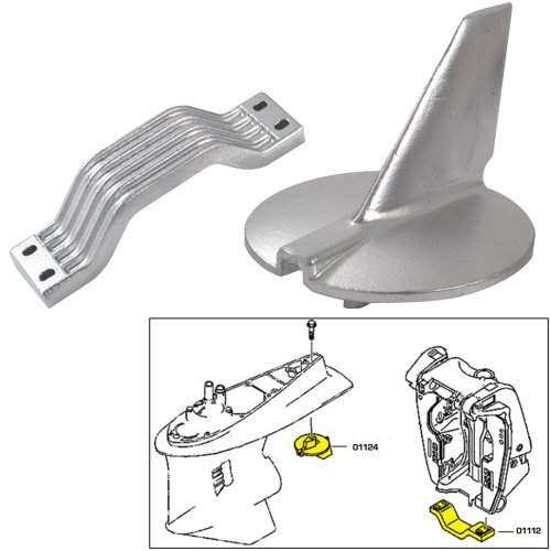 21104AL - Tecnoseal Anode Kit w/Hardware - Yamaha 200-250HP - Aluminum