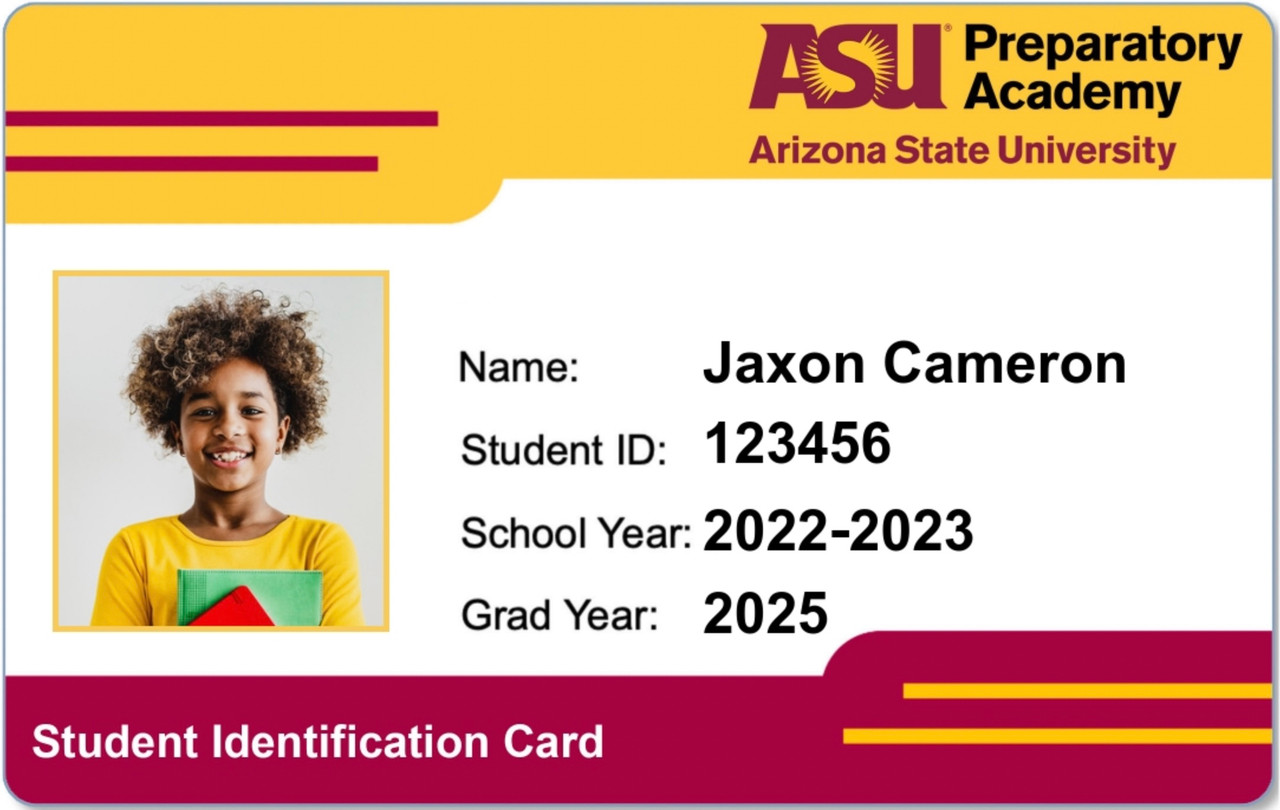 ASU Prep Custom High Quality Photo Student ID Card