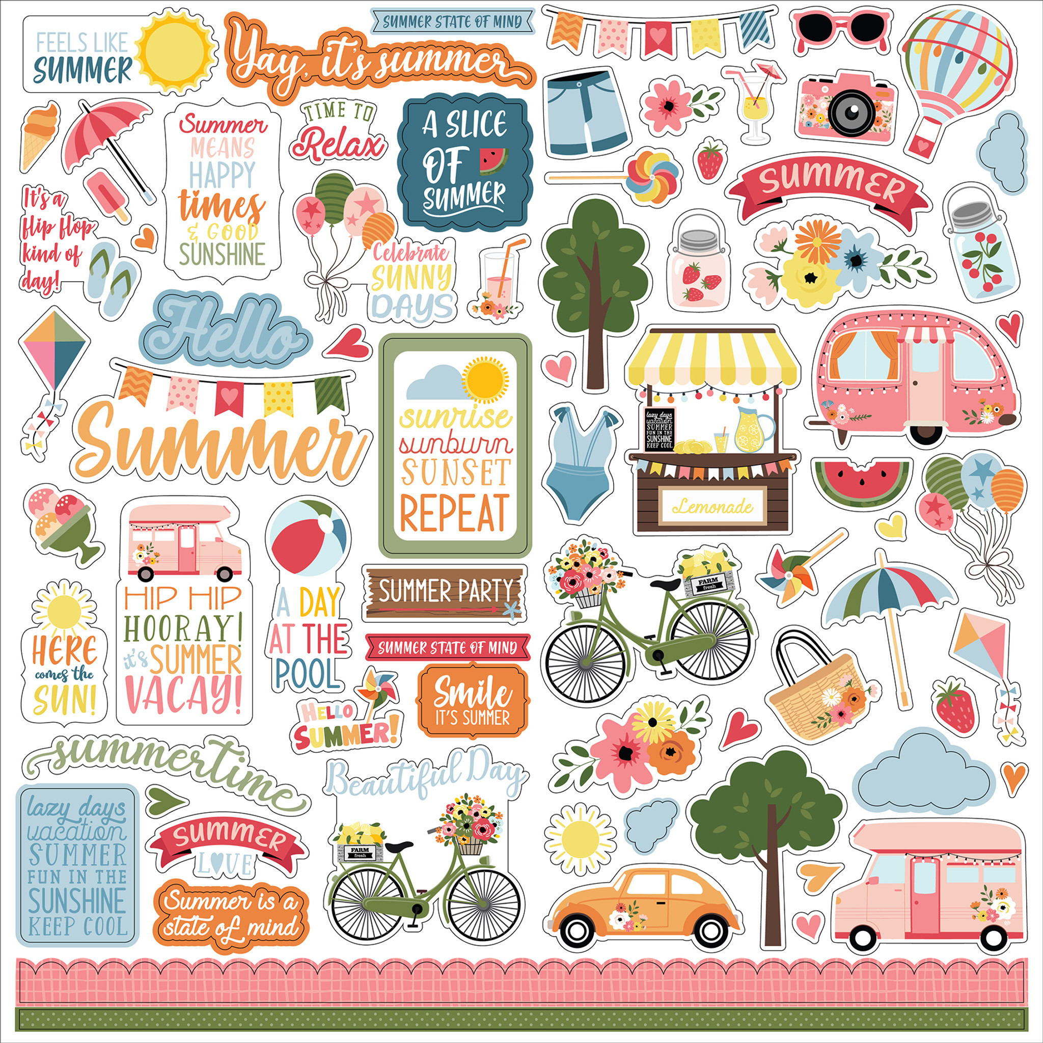 Echo Park Here Comes The Sun Element Sticker Sheet