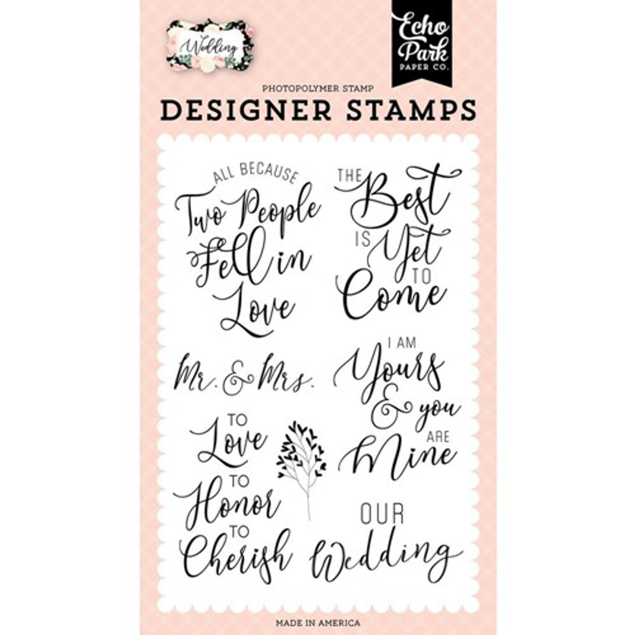 Wedding Bliss: Mr & Mrs 4x6 Stamp - Echo Park Paper Co.
