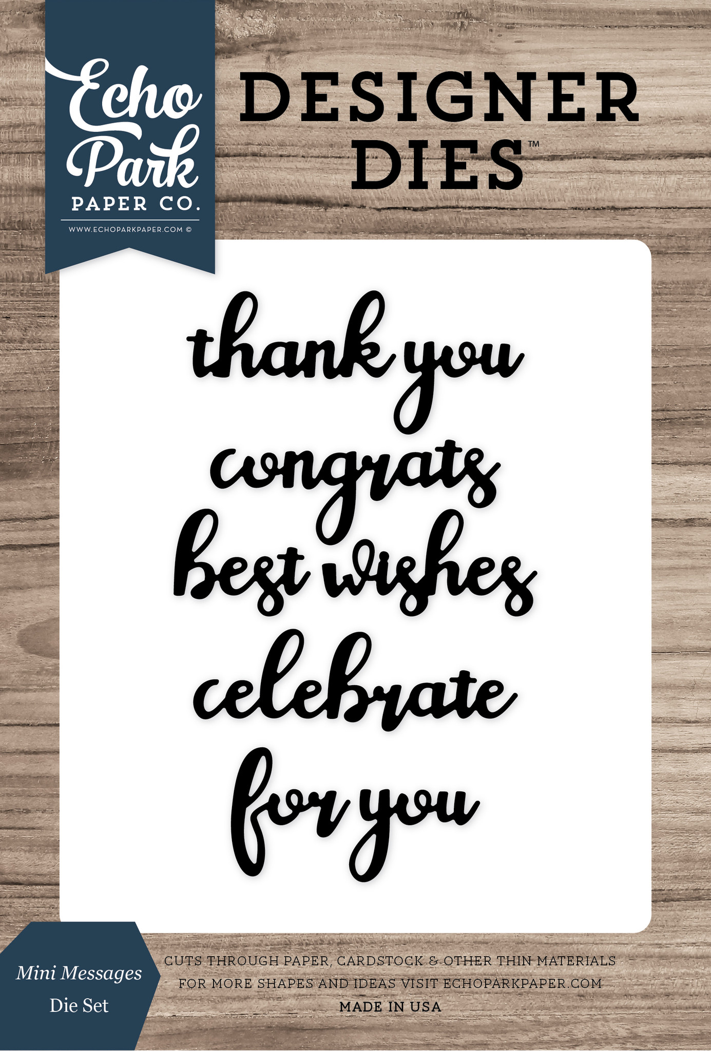 Mini Messages Medium Die Set - Echo Park Paper Co