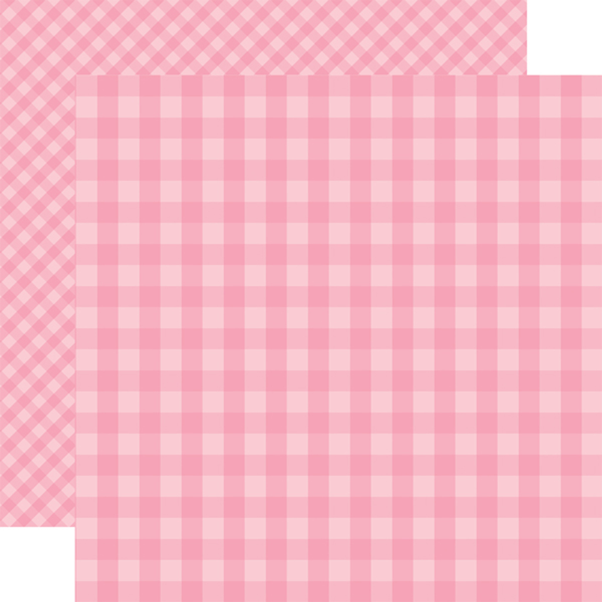 Pink and White 10 cm Gingham Wallpaper