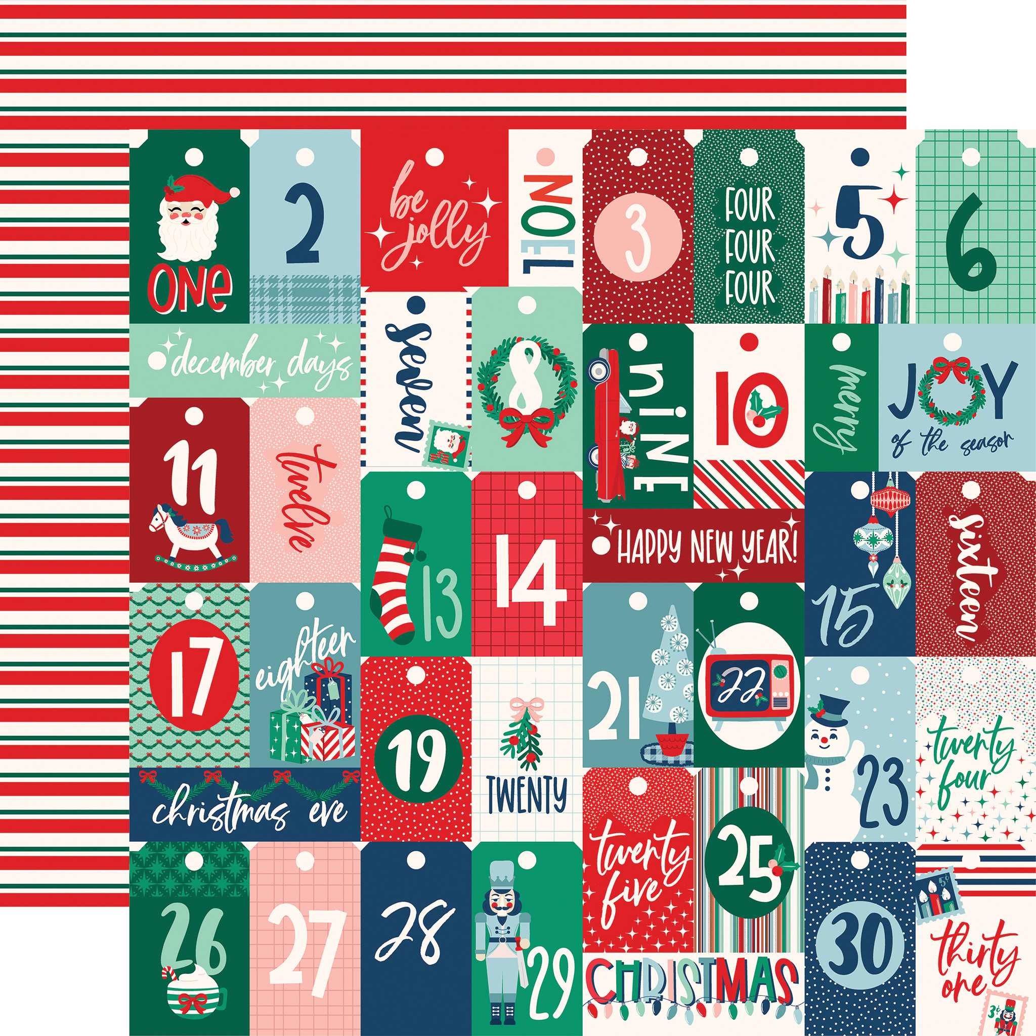 Happy Holidays: Gift Tags 12x12 Patterned Paper Echo Park Paper Co