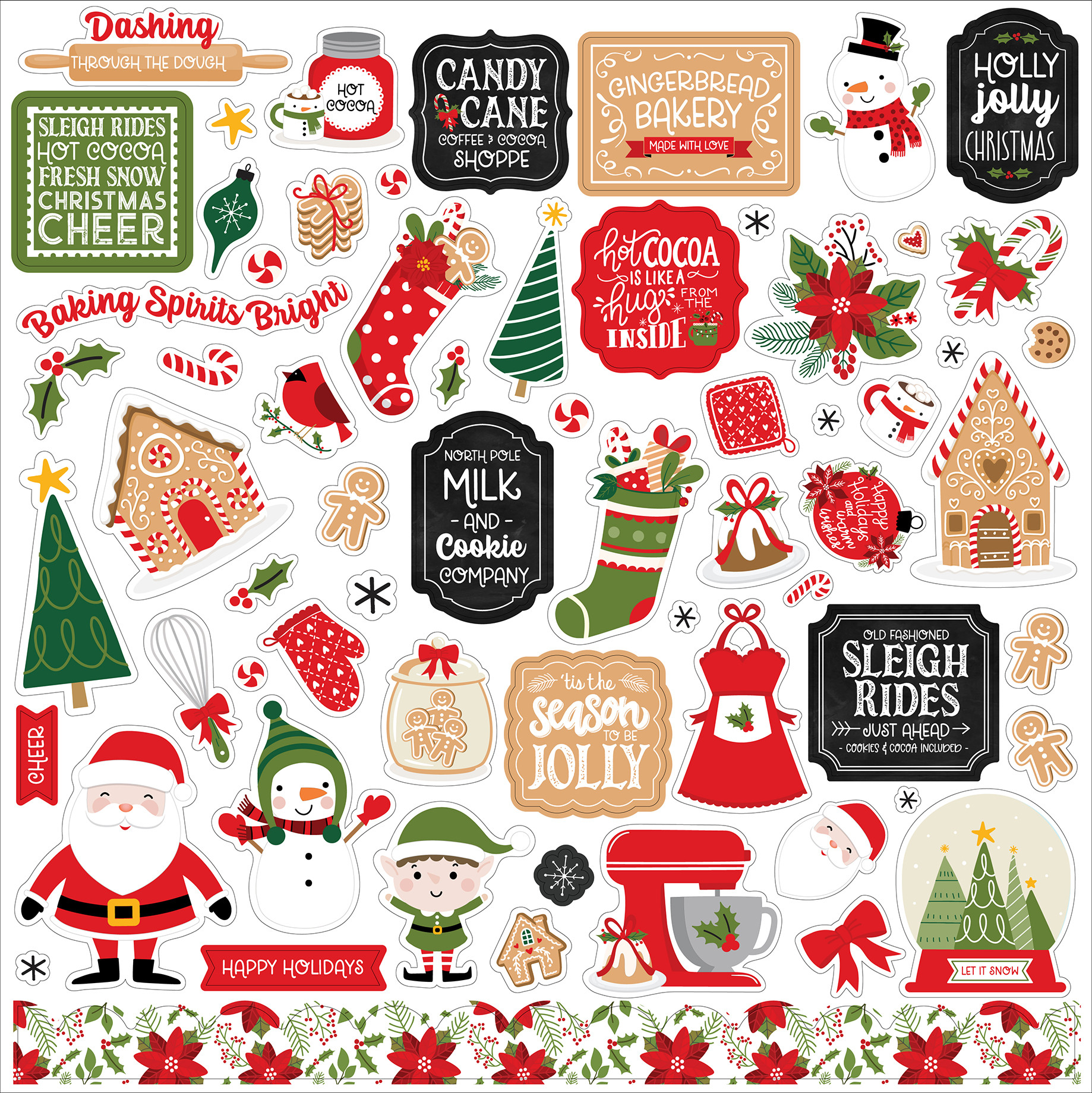 Have A Holly Jolly Christmas Element Sticker - Echo Park Paper Co