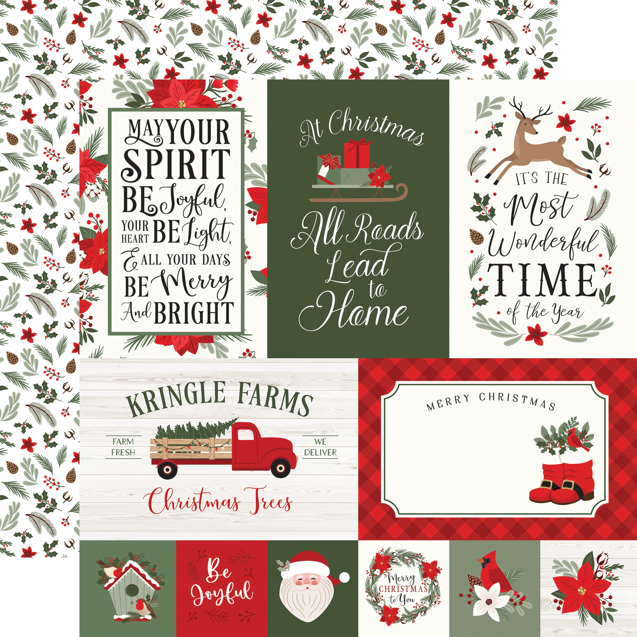 Christmas Time: 4x6 Journaling Cards 12x12 Patterned Paper - Echo