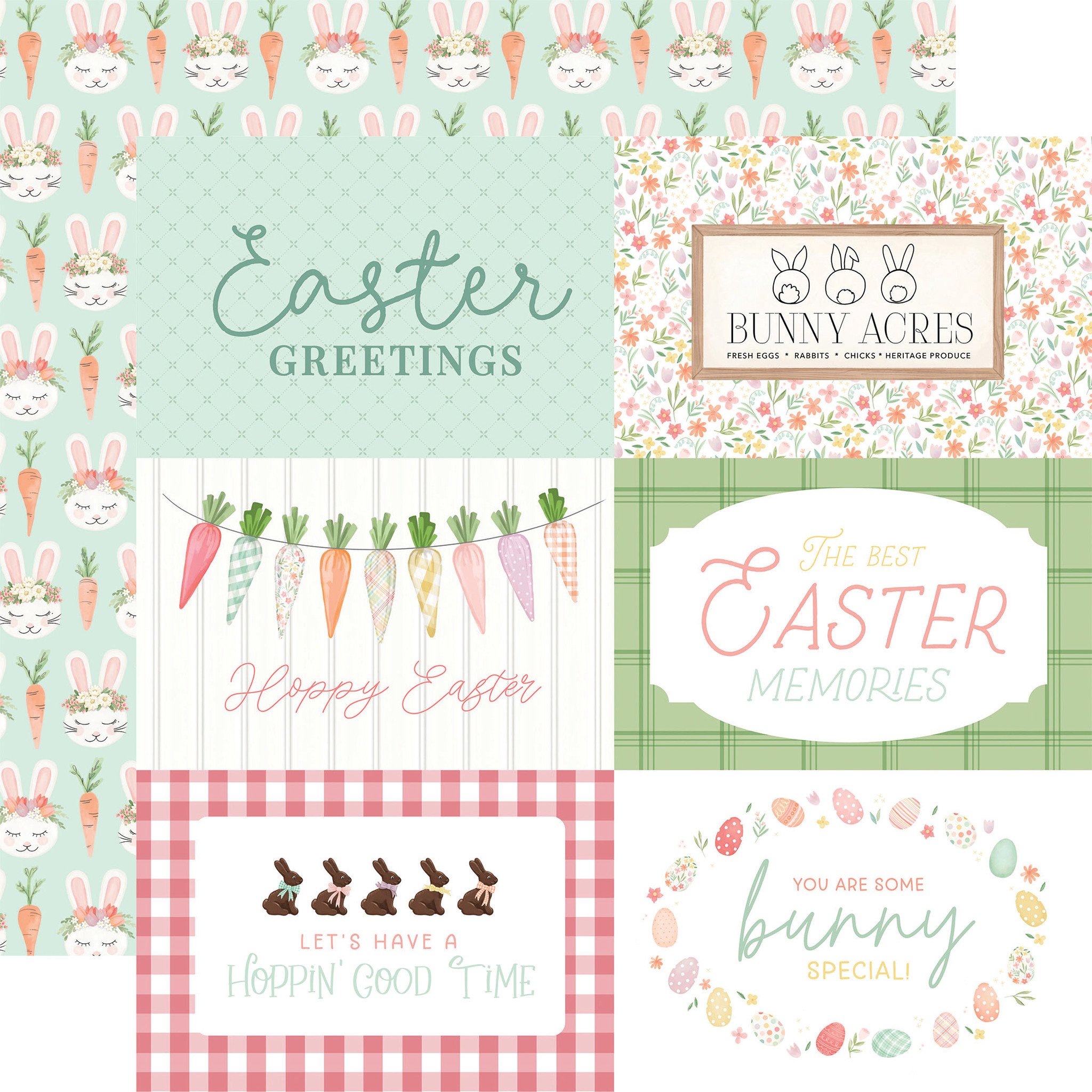 Here Comes Easter: 6x4 Journaling Cards 12x12 Patterned Paper - Echo ...