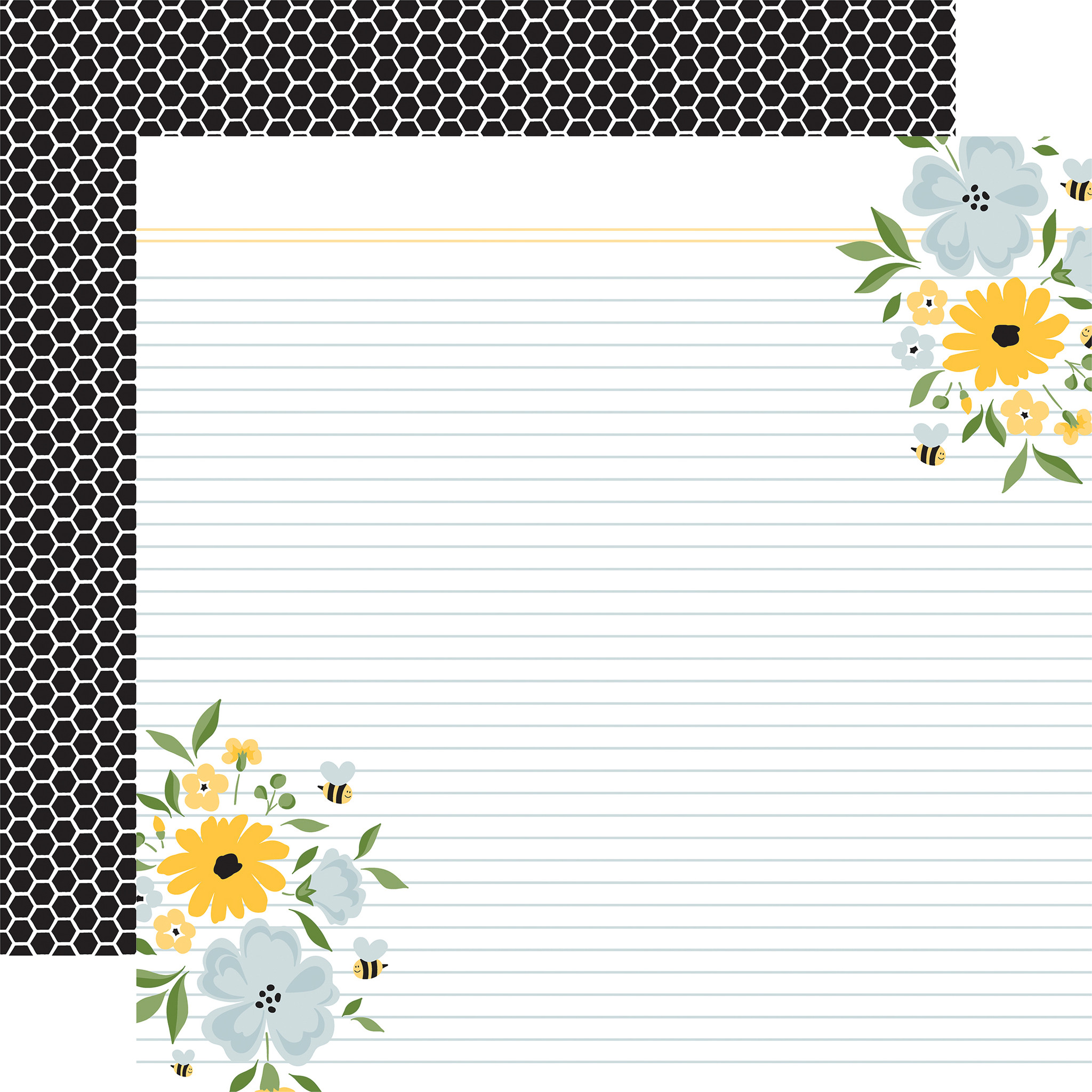 Happy As Can Bee: Make A Note 12x12 Patterned Paper - Echo Park Paper Co