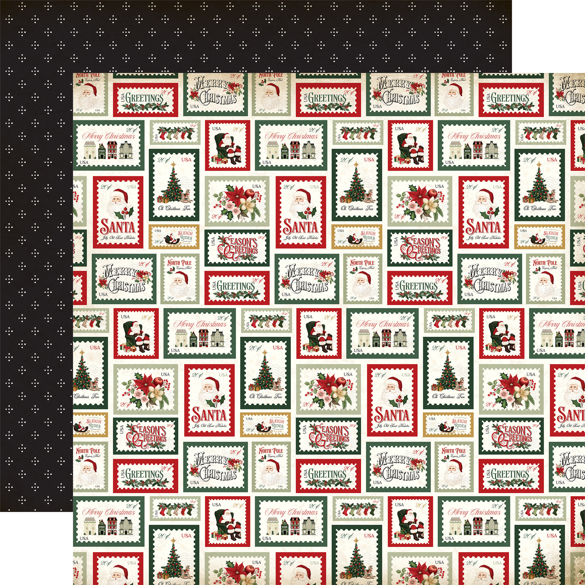 A Vintage Christmas: Letters To Santa 12x12 Patterned Paper - Echo