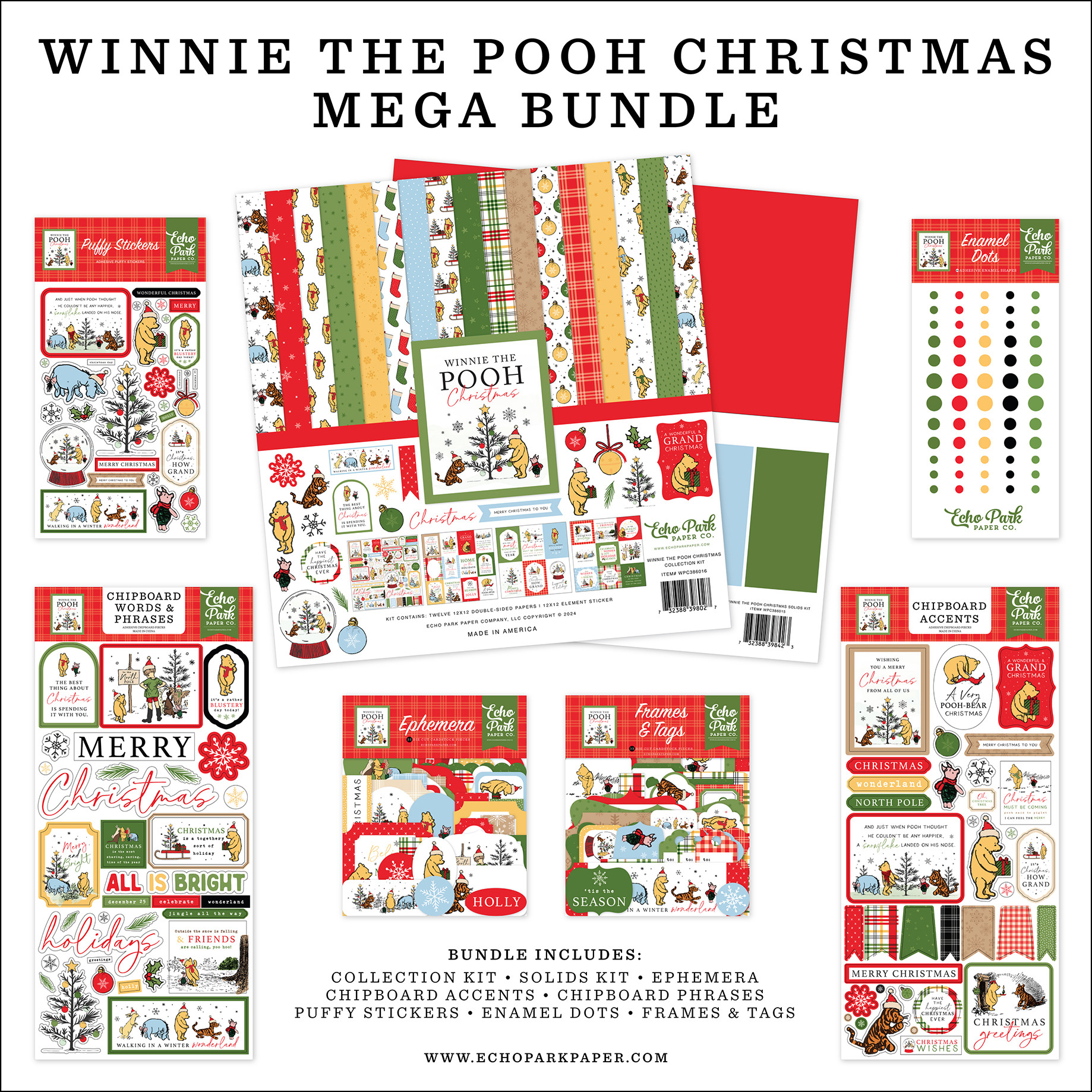 Winnie The Pooh Christmas Mega Bundle - Echo Park Paper Co