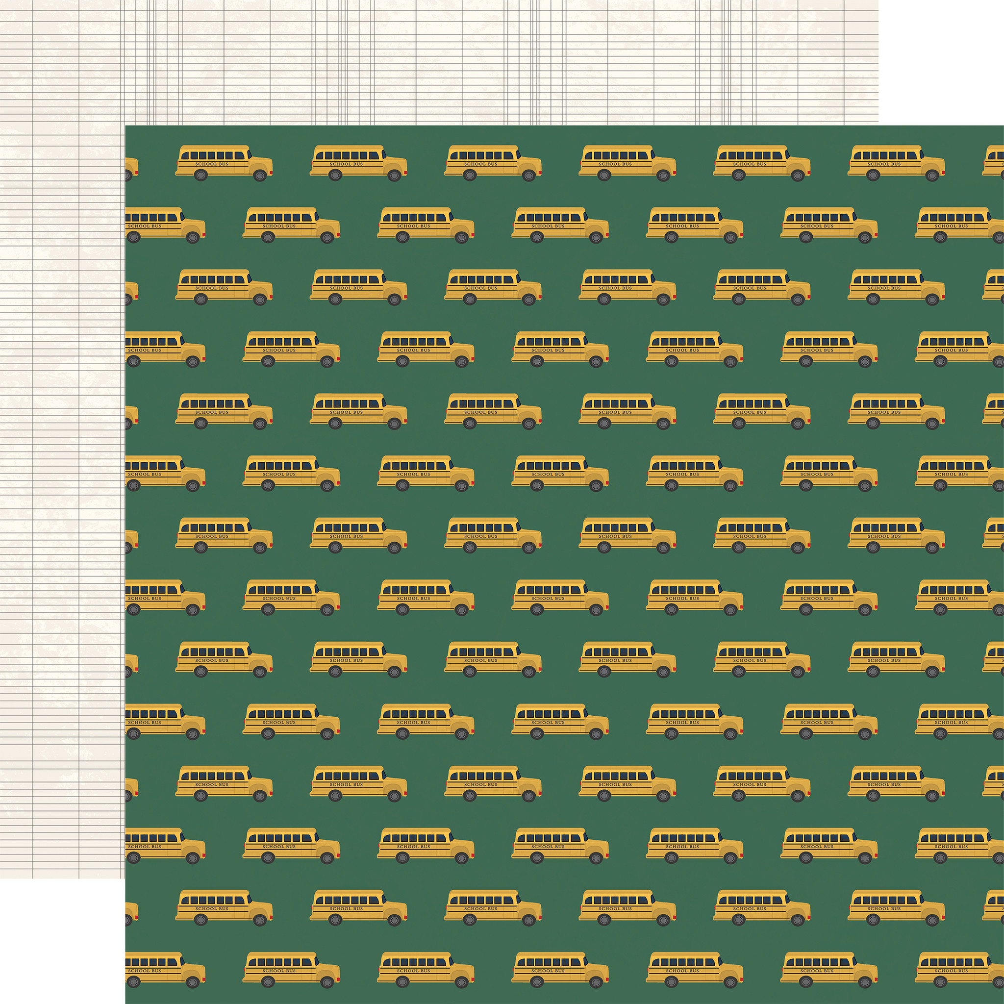 Back To School: School Buses 12x12 Patterned Paper - Echo Park Paper Co