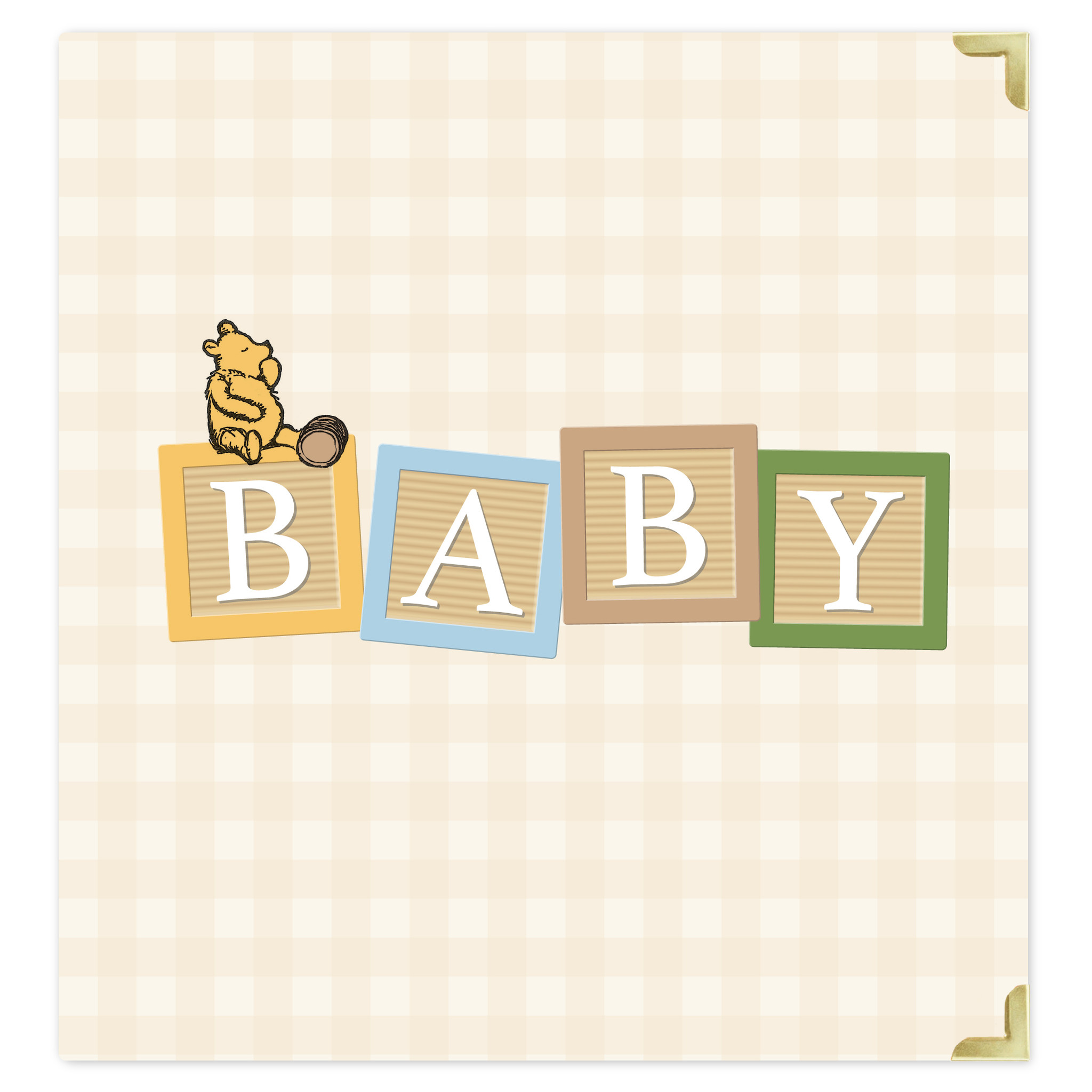 Winnie The Pooh Baby: Baby Blocks Tan 6X8 Album - Echo Park Paper Co