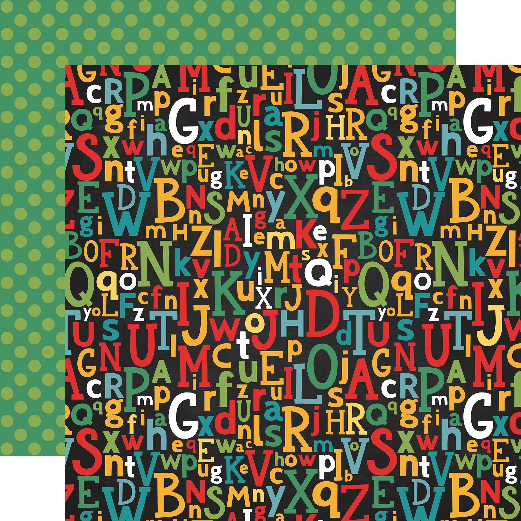 Back To School: Alphabet Scramble 12x12 Patterned Paper - Echo Park ...