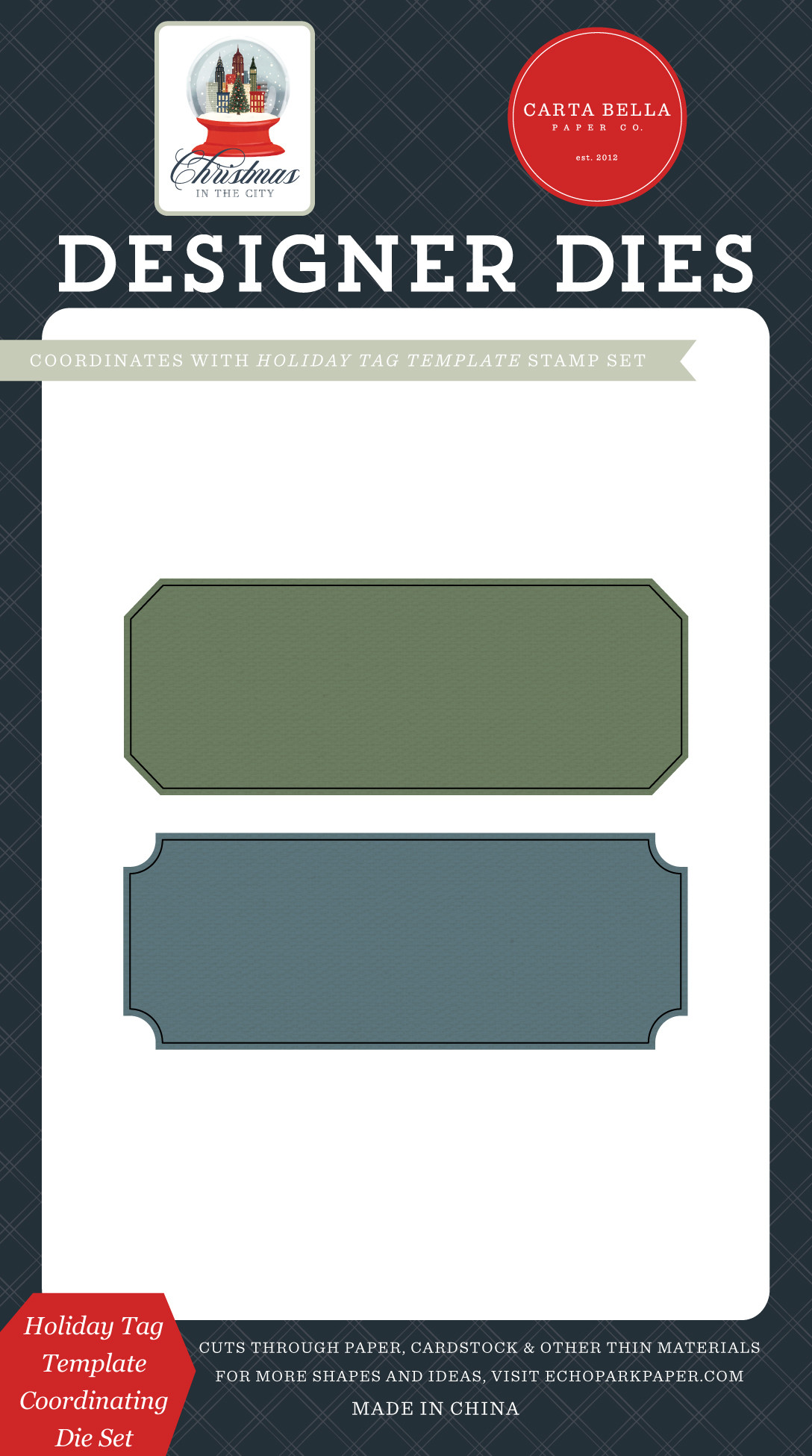 Christmas In The City: Holiday Tag Template Coordinating Small Die Set