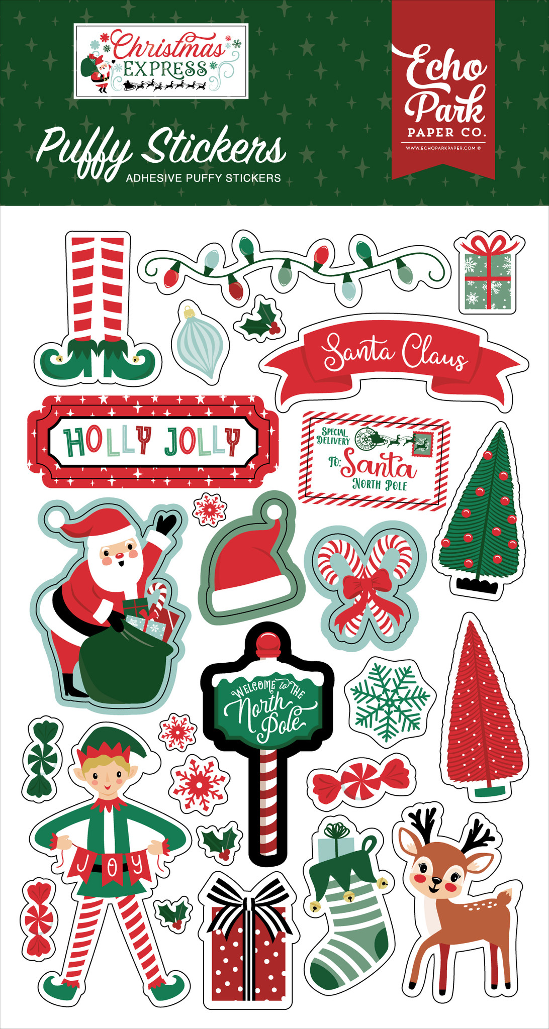 Christmas Express: Puffy Stickers - Echo Park Paper Co
