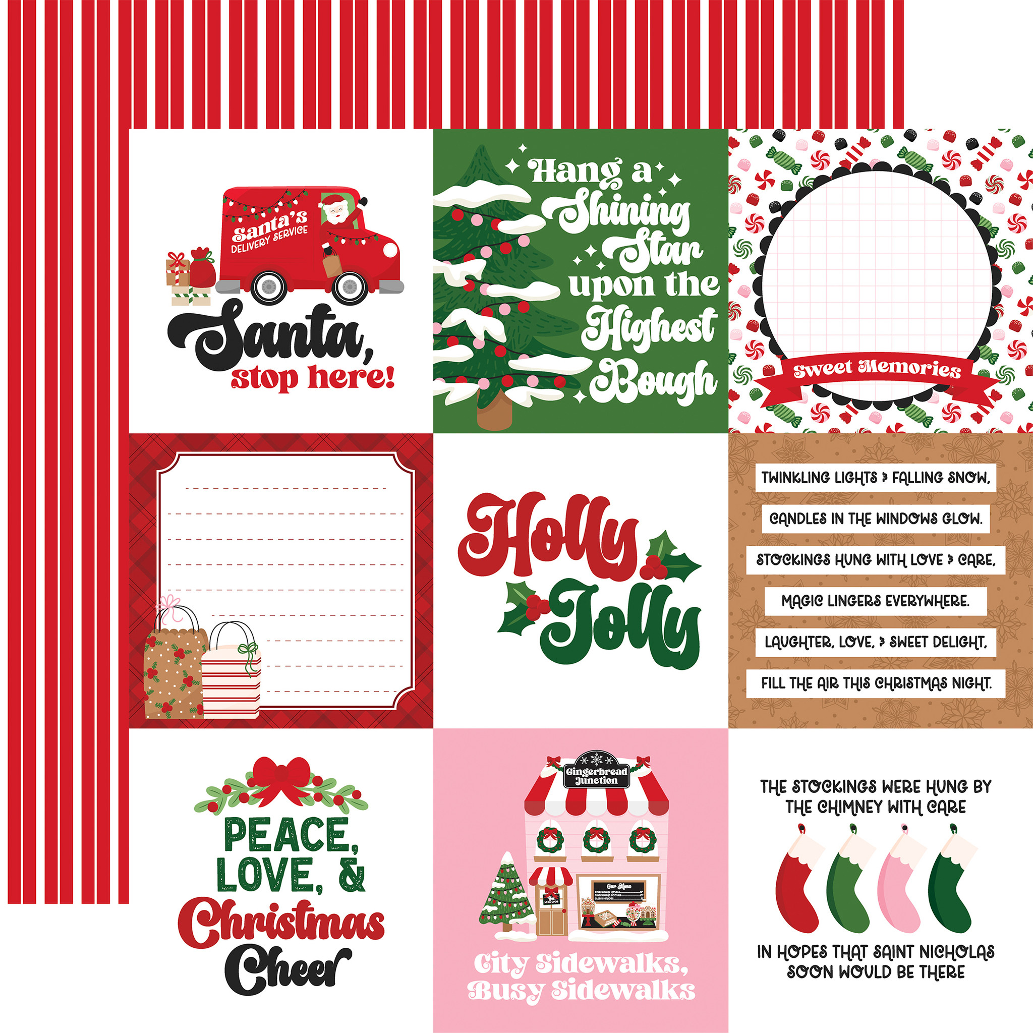 Santa #39 s Christmas Delivery: 4x4 Journaling Cards 12x12 Patterned Paper