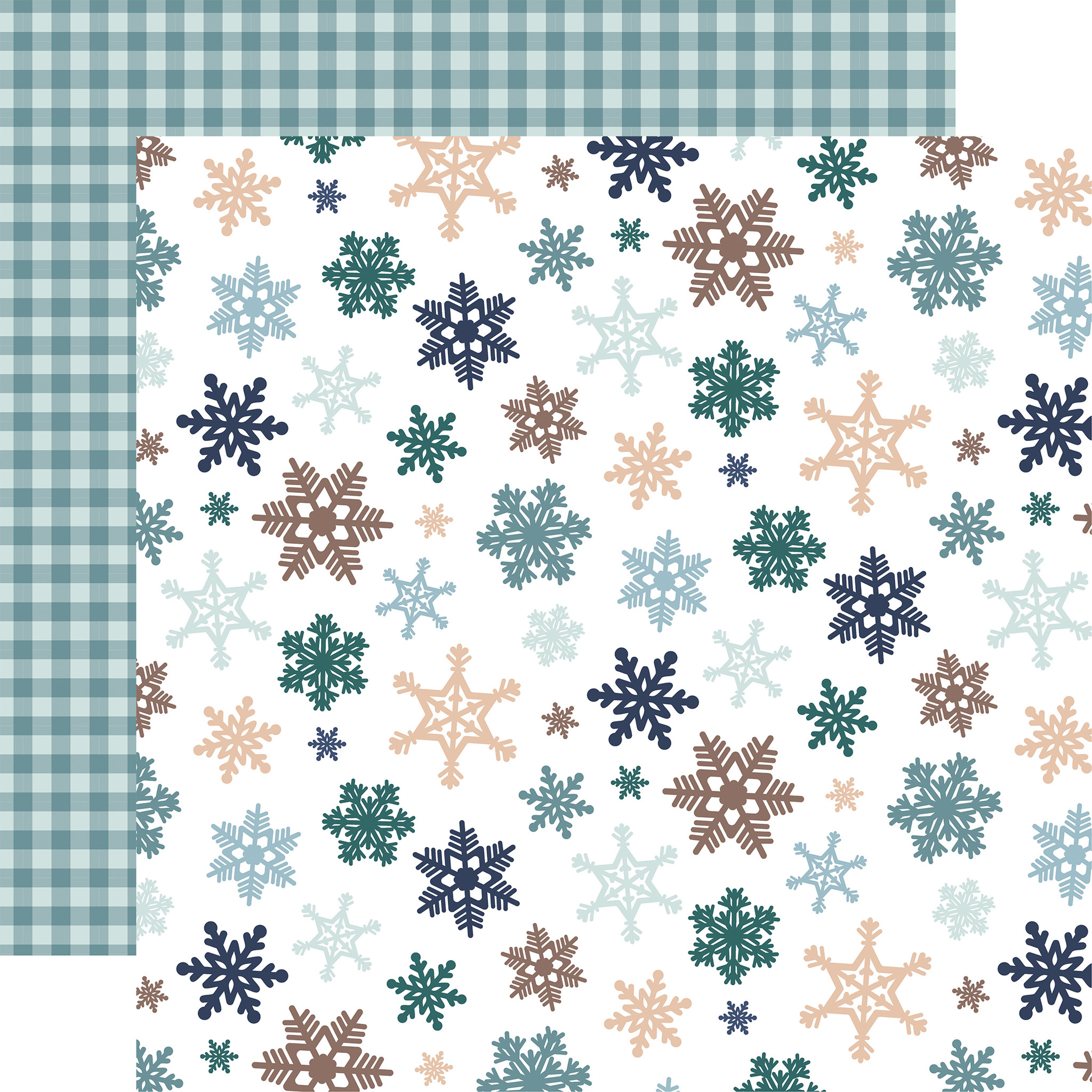 Snow Bottom Paper Snow Day: Snowflakes Falling 12x12 Patterned Paper - Echo Park Paper Co