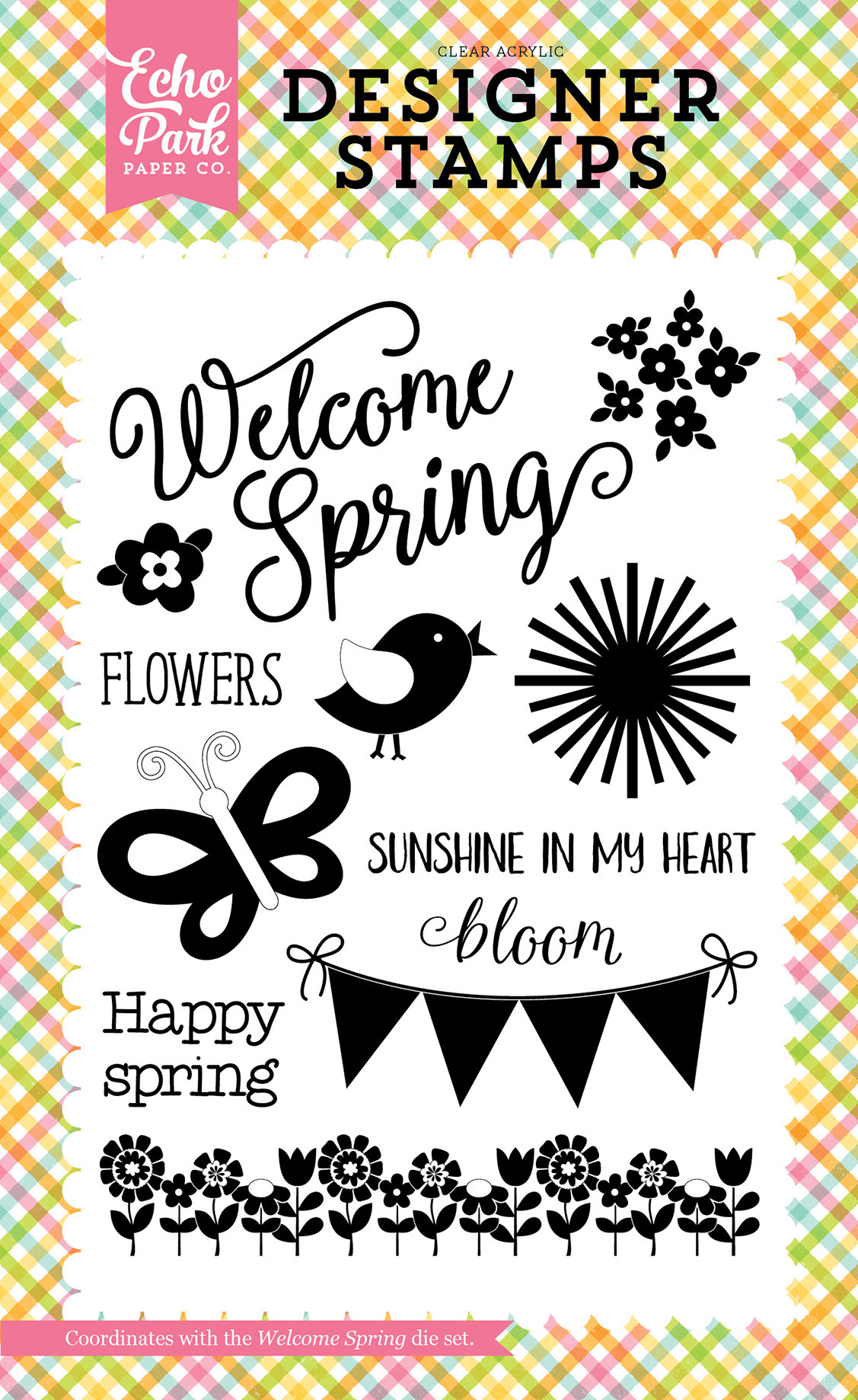 Celebrate Spring: Welcome Spring 4x6 Stamp - Echo Park Paper Co
