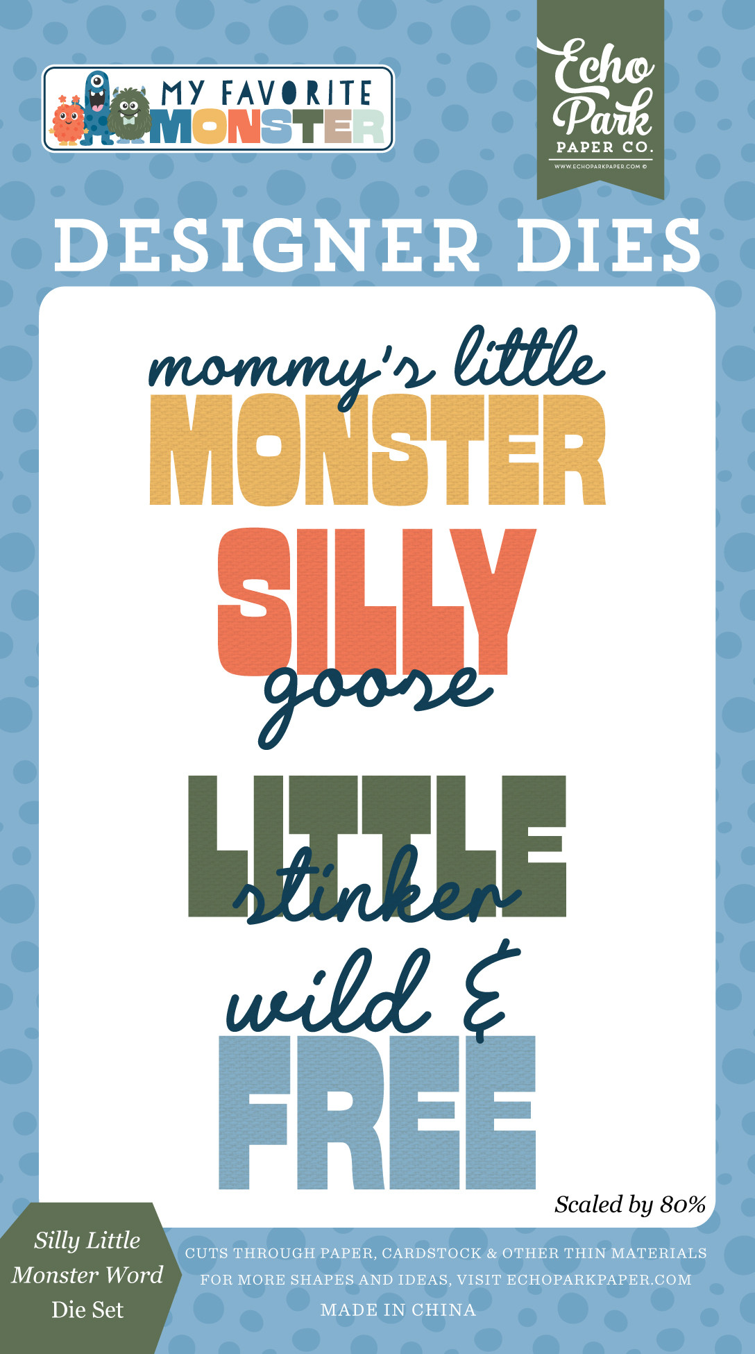 My Favorite Monster: Silly Little Monster Word Small Die Set