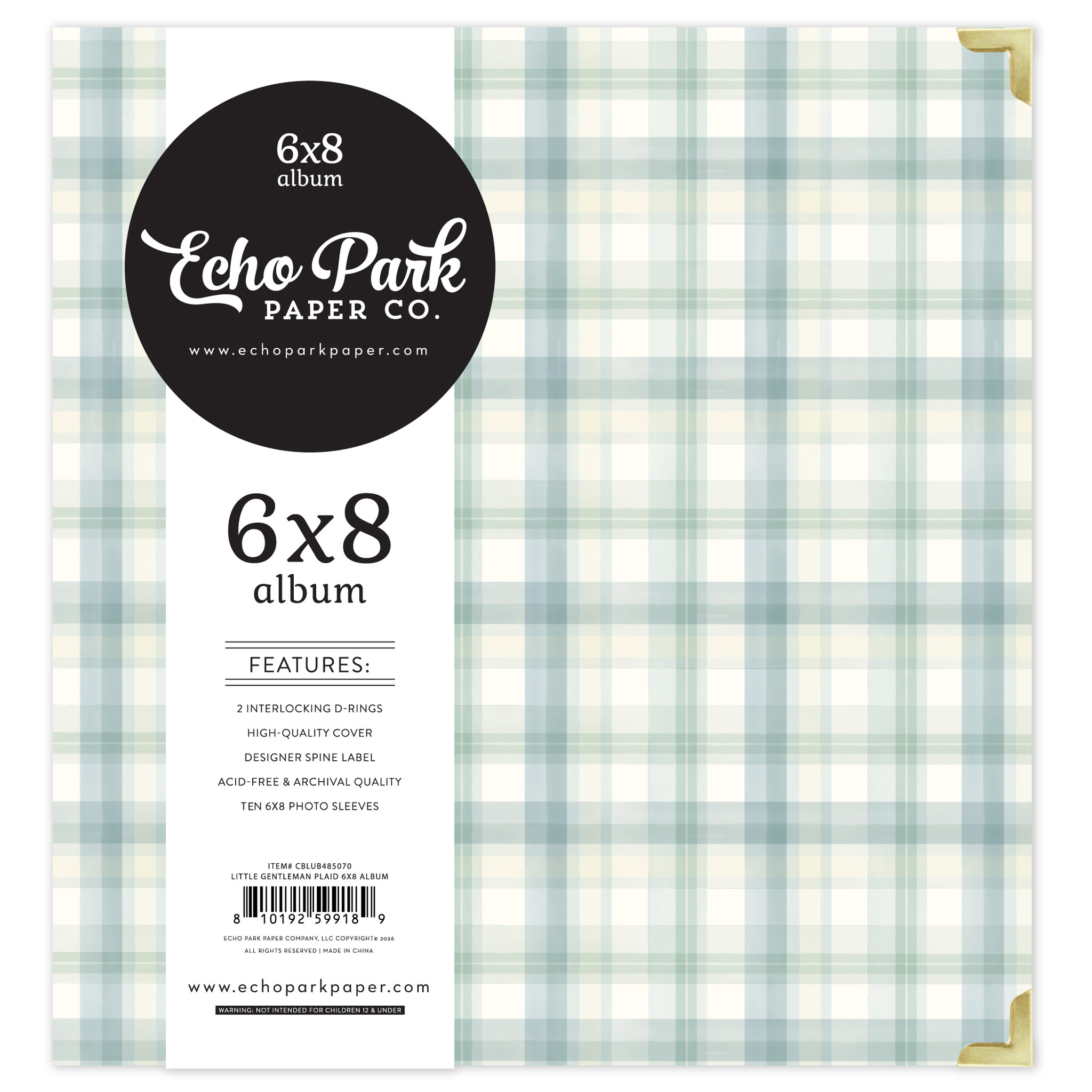 Little Lullabies - Baby Boy: Little Gentleman Plaid 6X8 Album