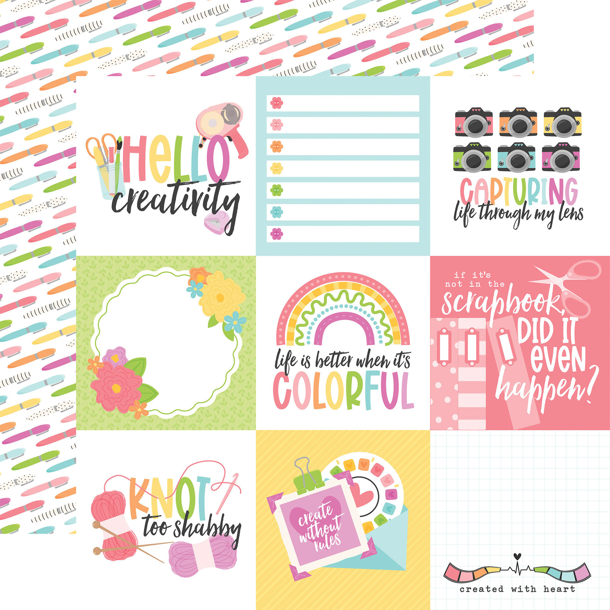 Craft Room: 4x4 Journaling Cards 12x12 Patterned Paper - Echo Park Paper Co