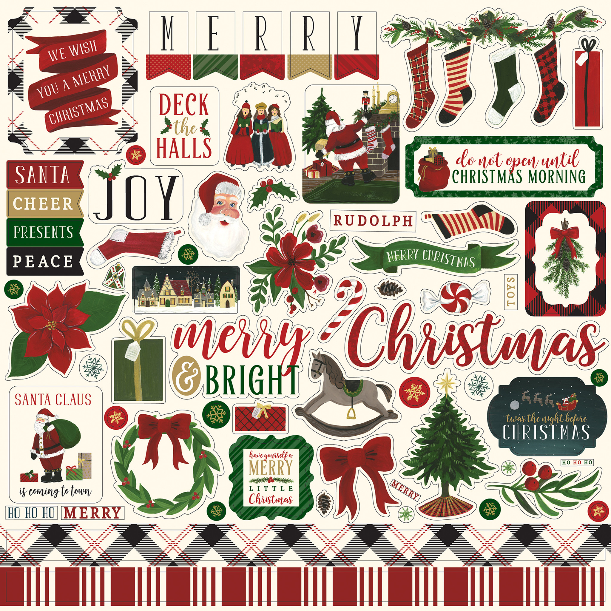 I Love Christmas Element Sticker Sheet - Echo Park Paper Co.