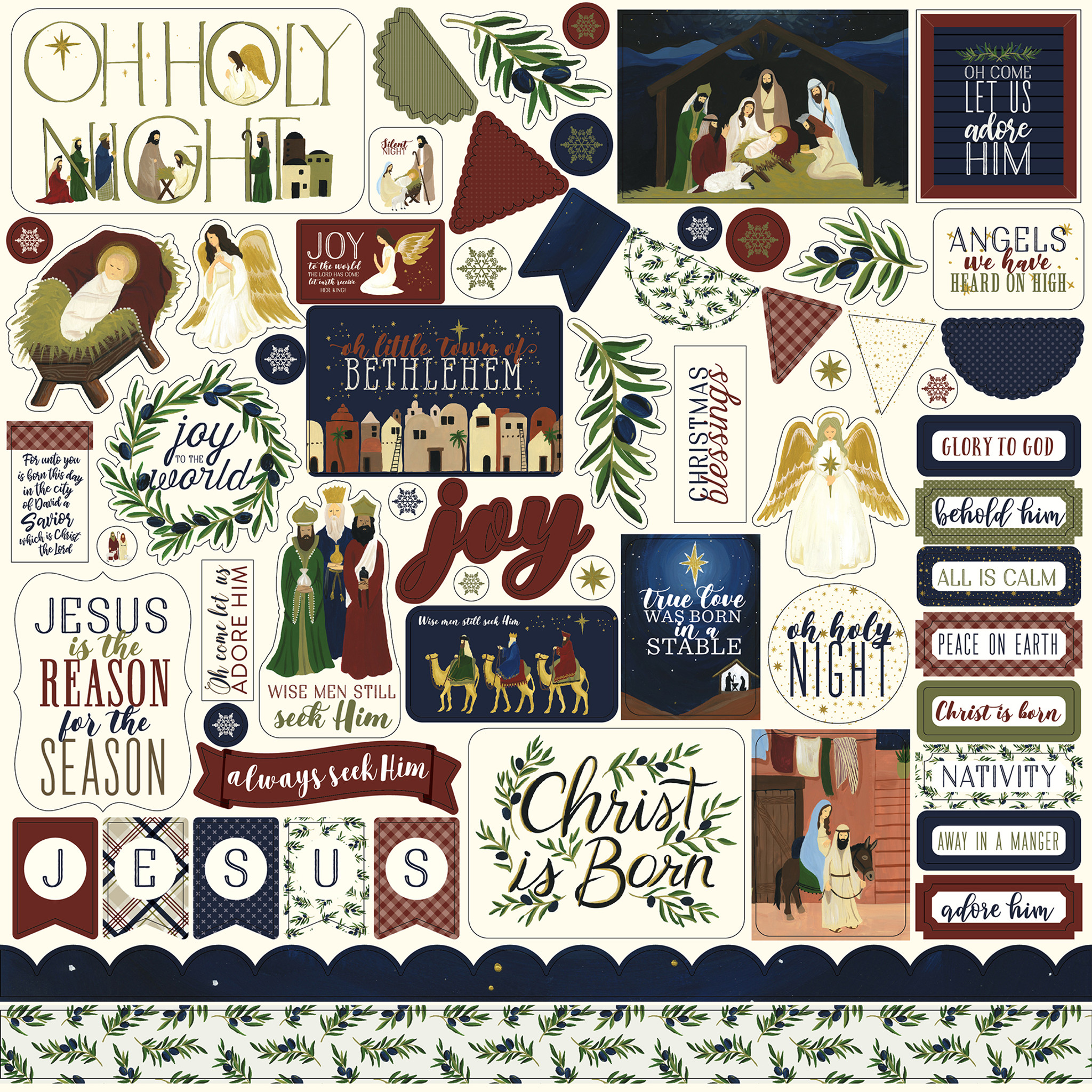 I Love Christmas Element Sticker Sheet - Echo Park Paper Co.