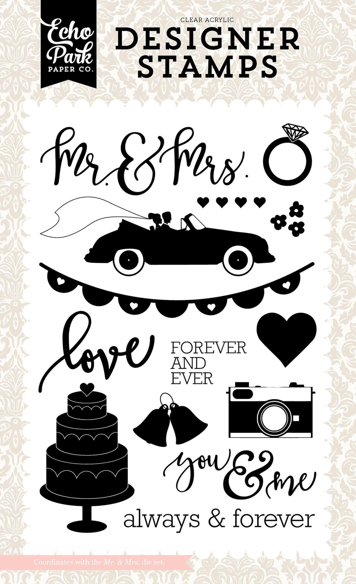 Wedding Bliss: Mr & Mrs 4x6 Stamp - Echo Park Paper Co.