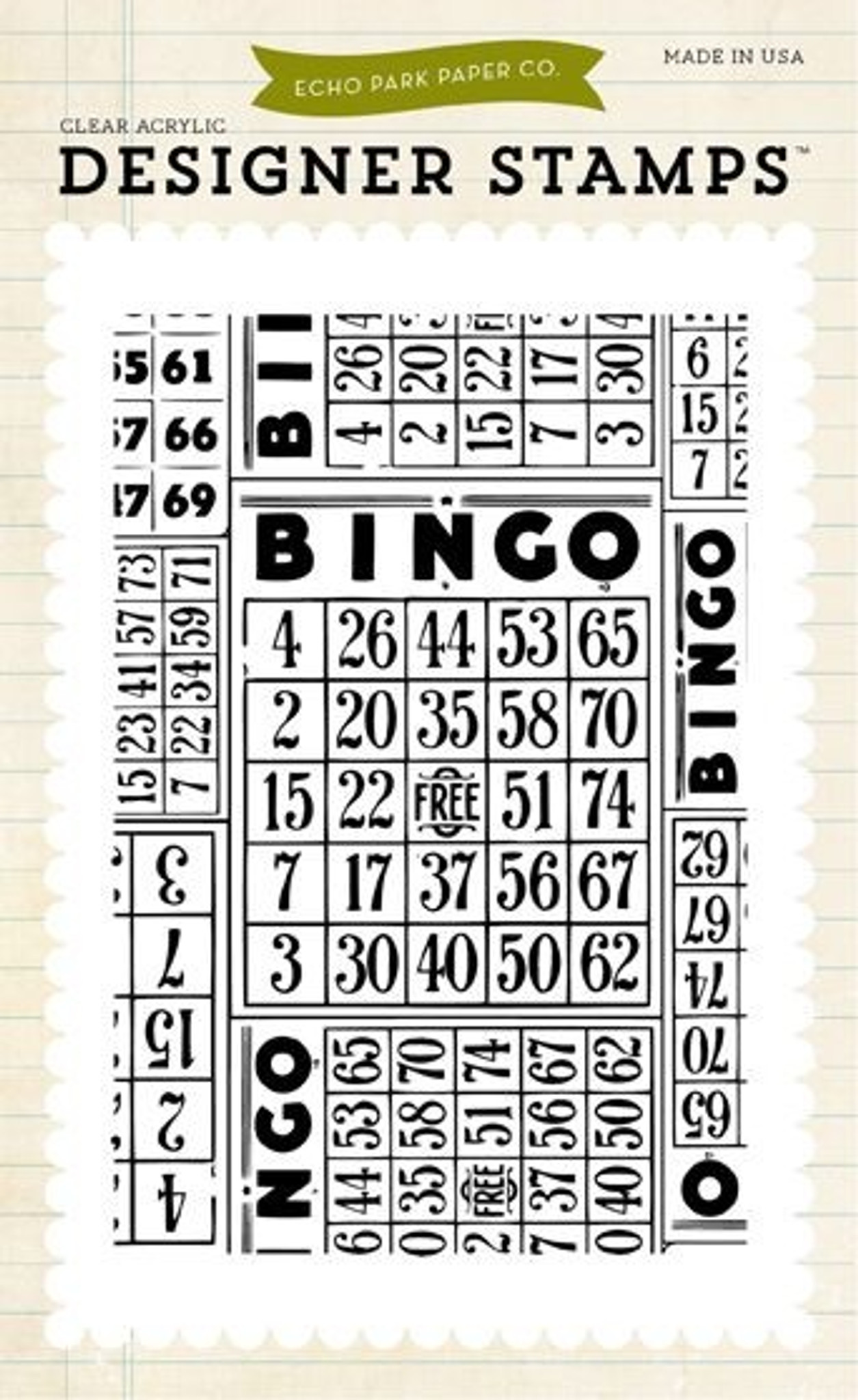 Bingo Cards 4x6 Stamp - Echo Park Paper Co.
