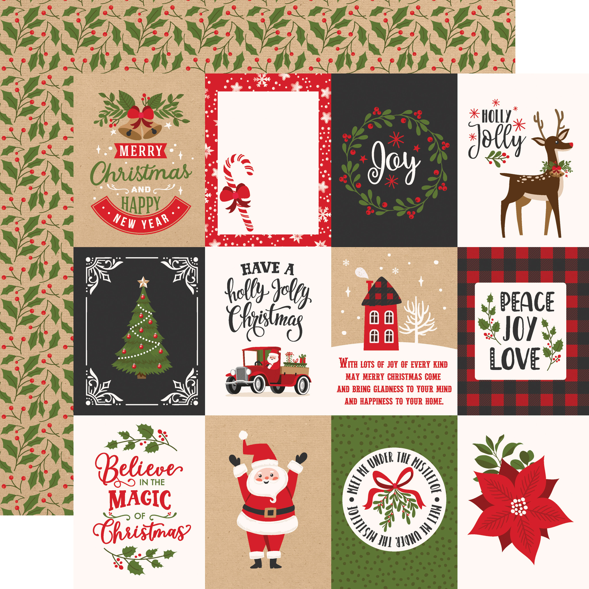 Journaling Cards 3x4 Paper - Echo Park - Christmas Time