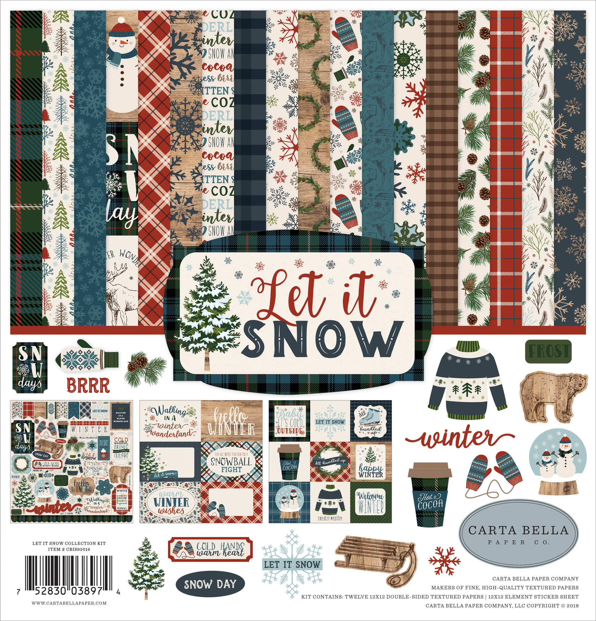 Let It Snow Stickers - 2 Sheets