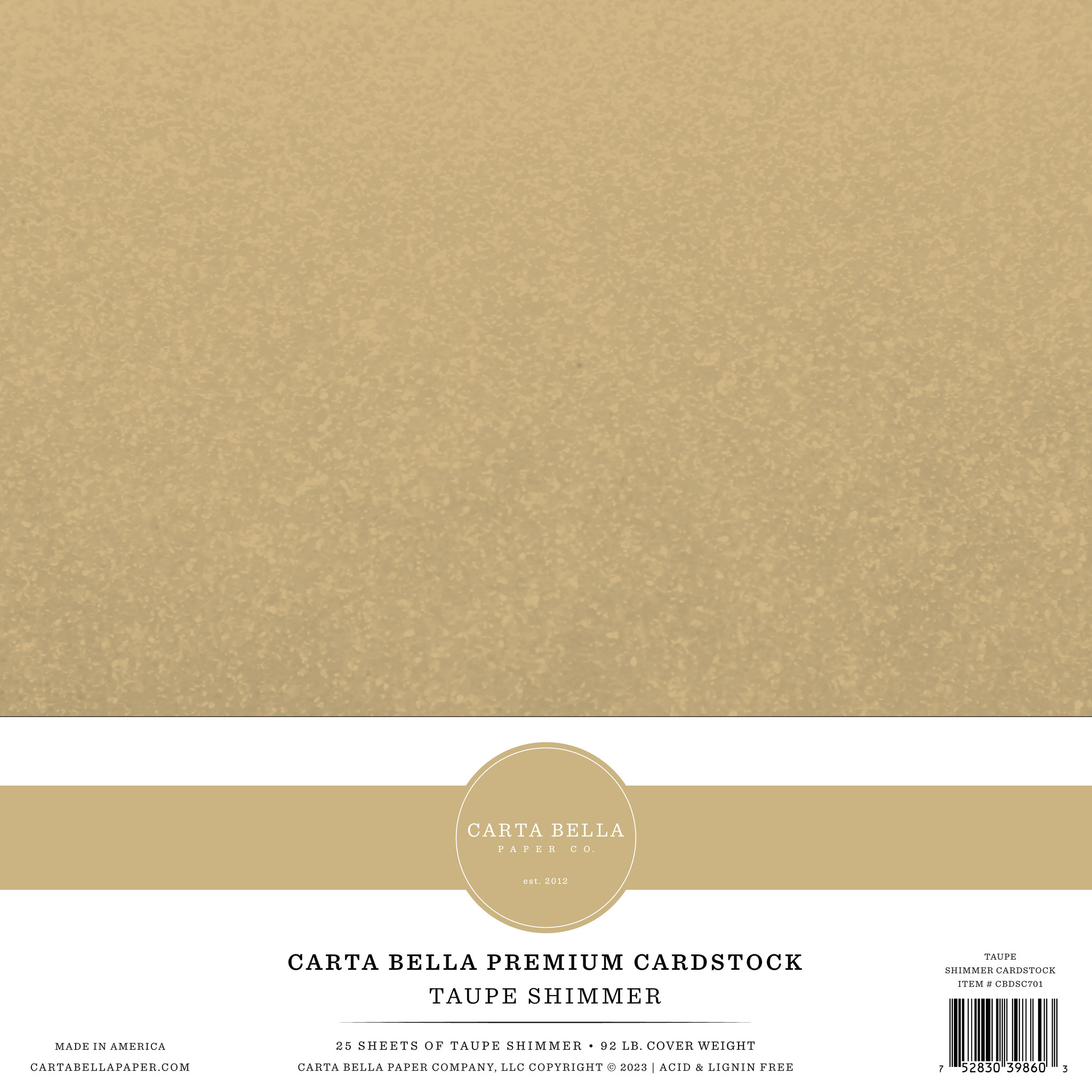 Cream Shimmer Cardstock - Echo Park Paper Co.