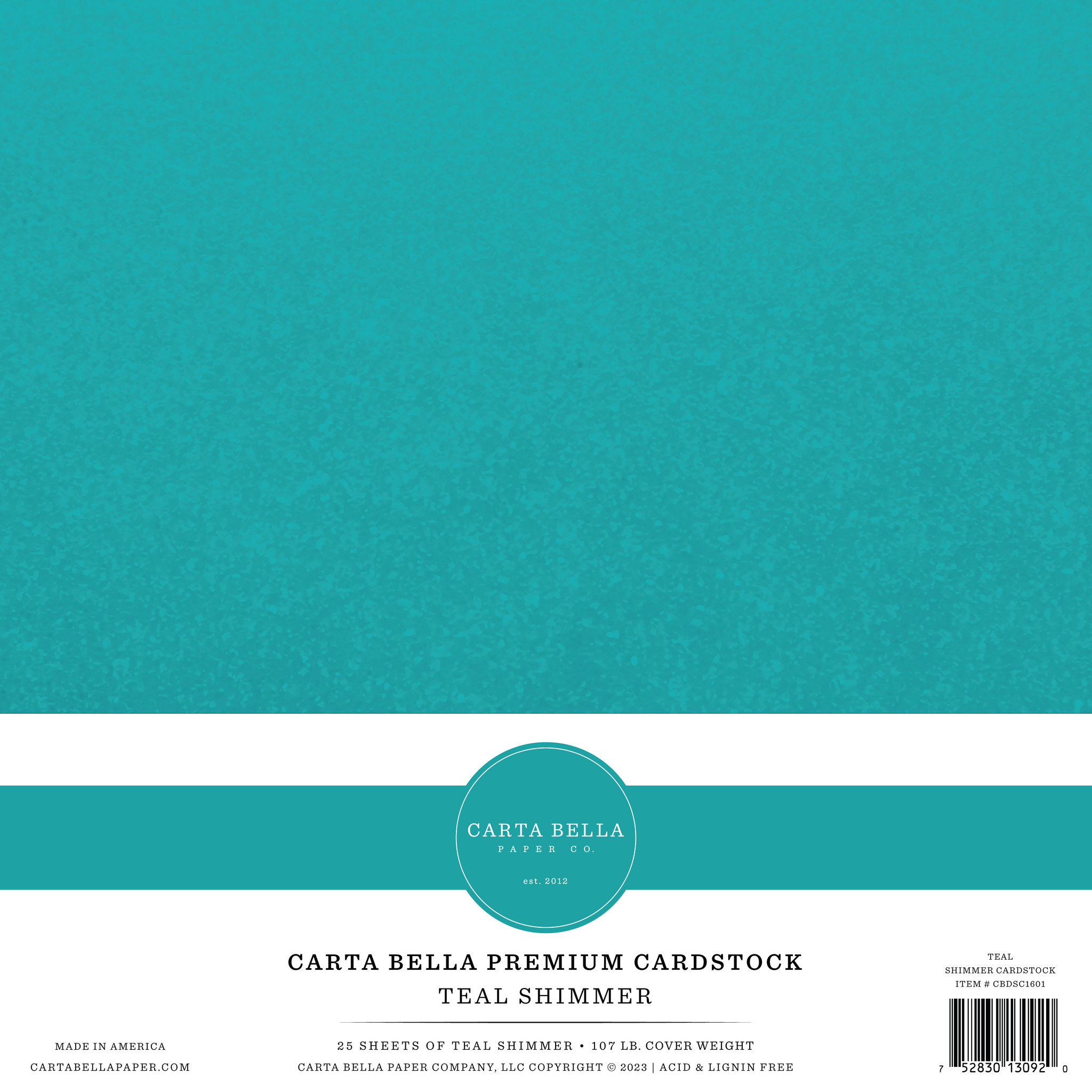 Teal Shimmer Cardstock - Echo Park Paper Co.