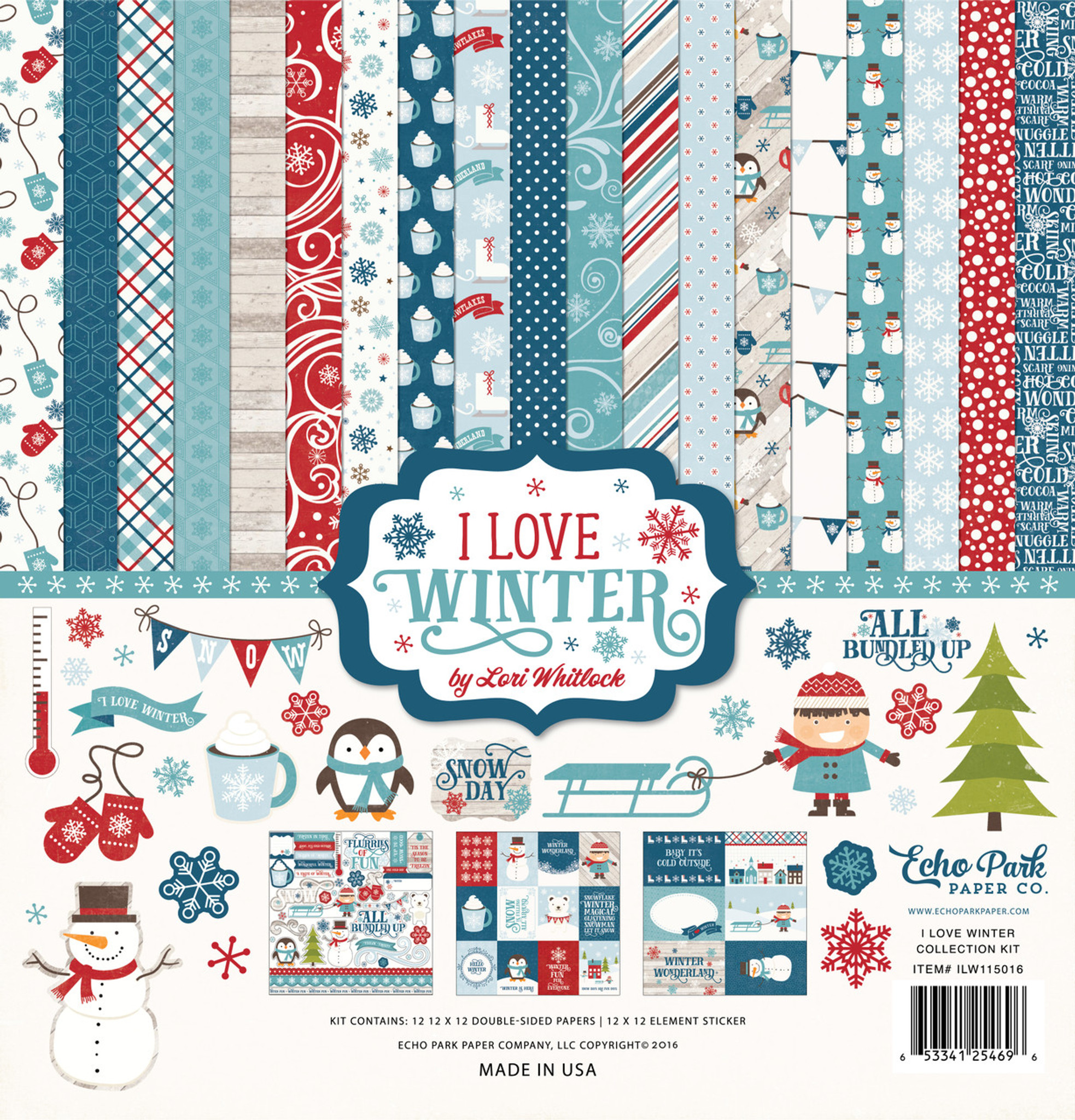 Inlovearts 24PCS 6 Winter Party Scrapbook & Cardstock Paper