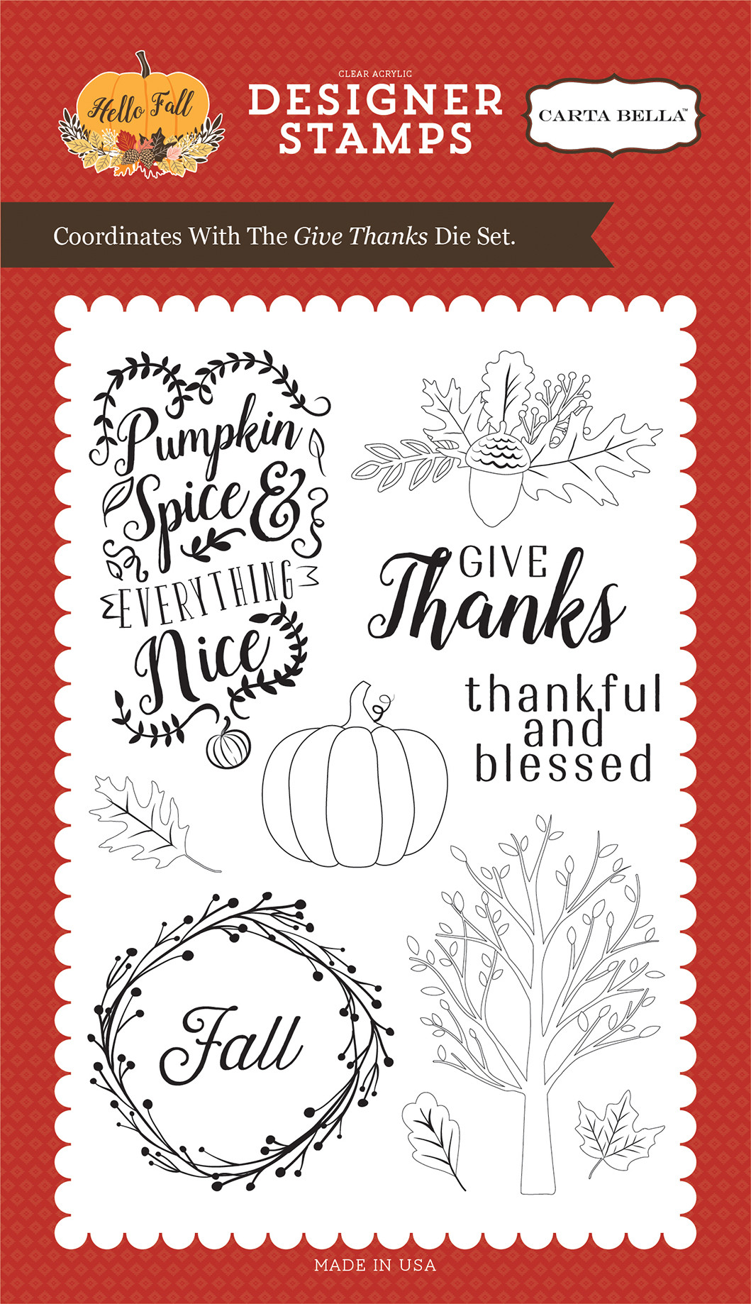 Hello Fall: Give Thanks 4x6 Stamp Set - Echo Park Paper Co