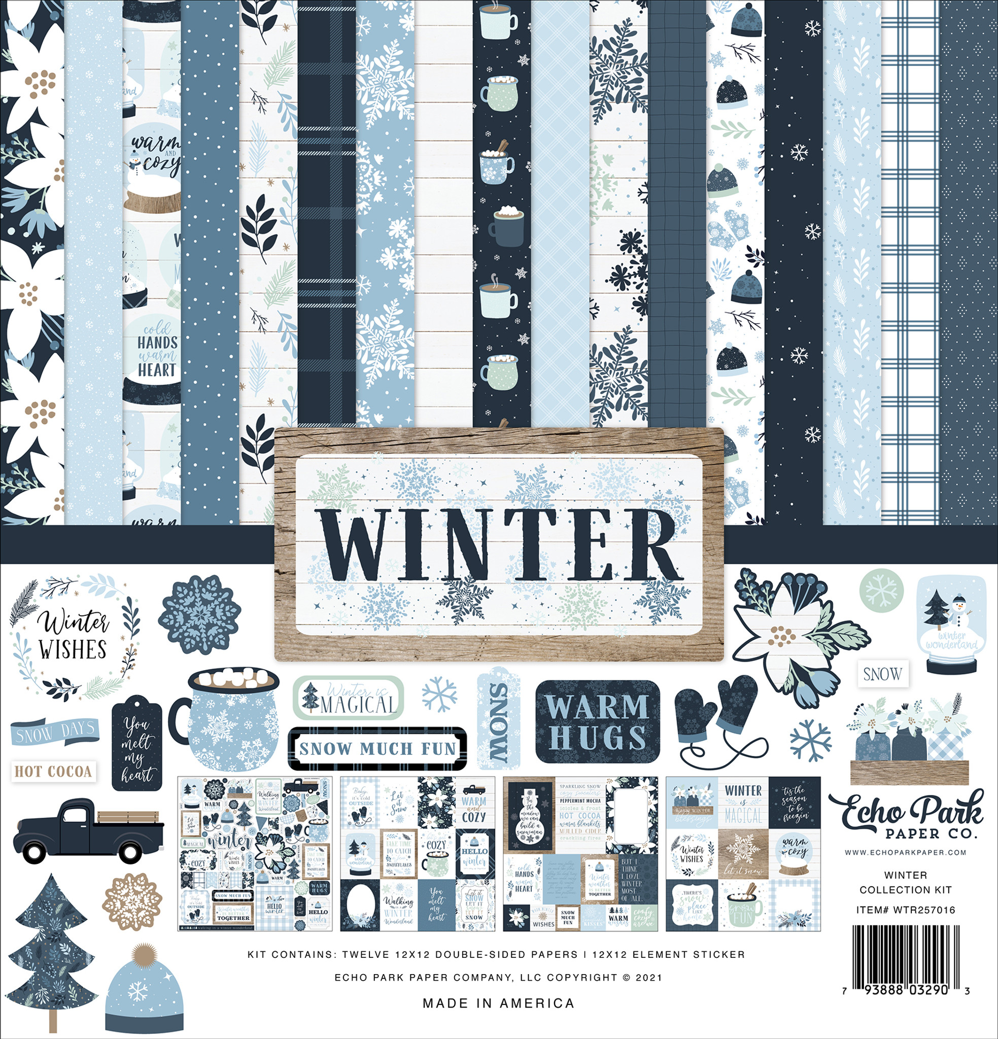 Echo Park Paper Company Love Winter Collection Kit 12-x-12-Inch