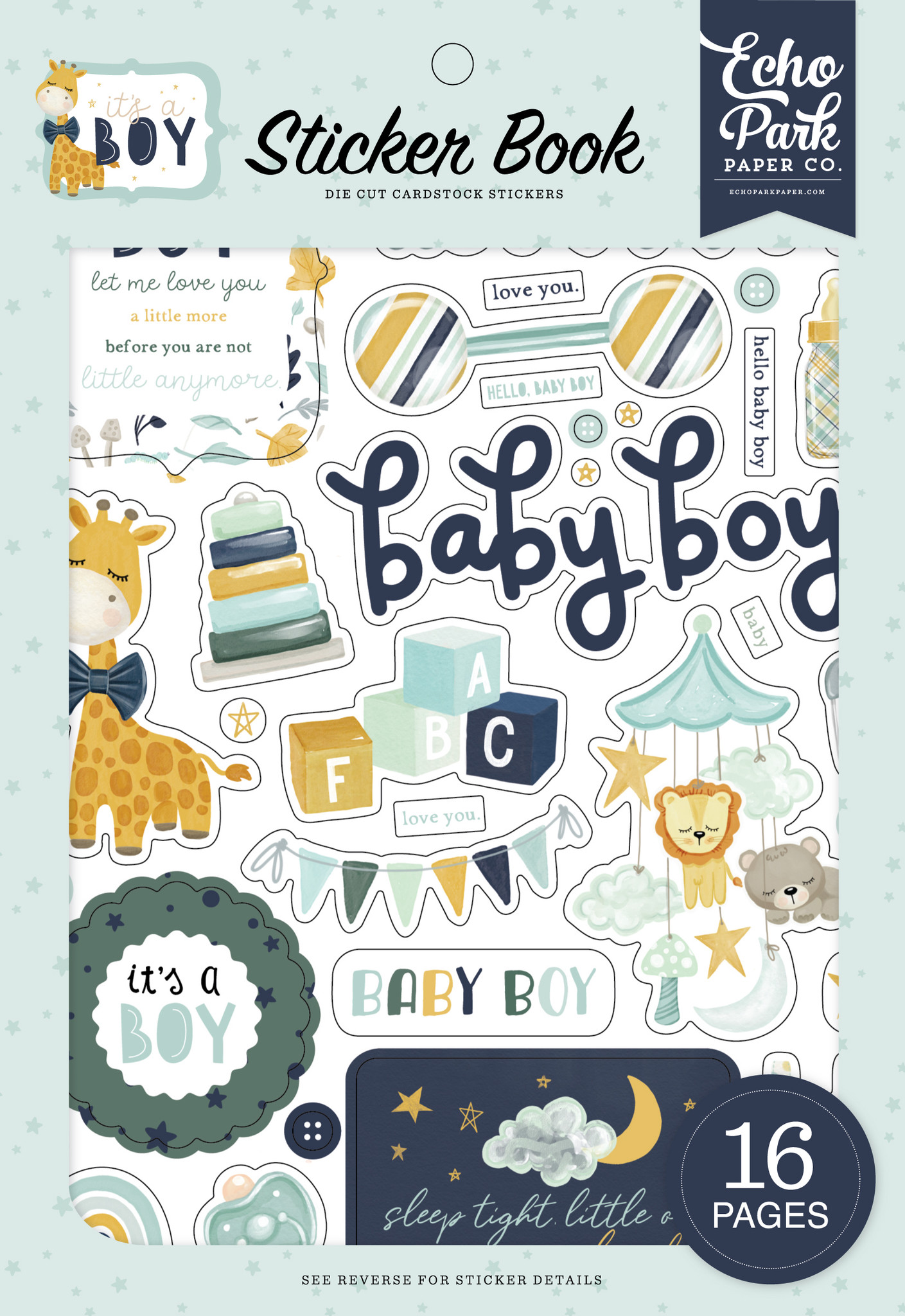 Welcome Baby Boy Sticker Book - Echo Park Paper Co.