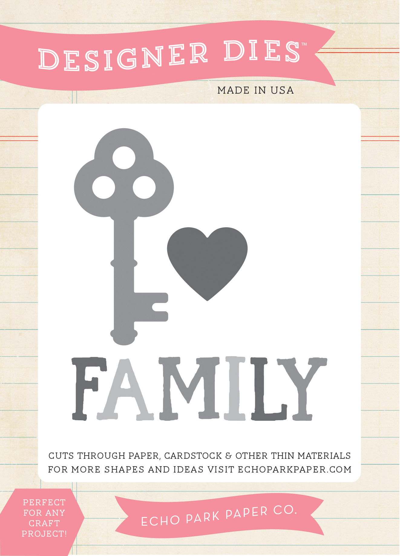 The Story Of Family: Family is Key Medium Die Set - Echo Park Paper Co