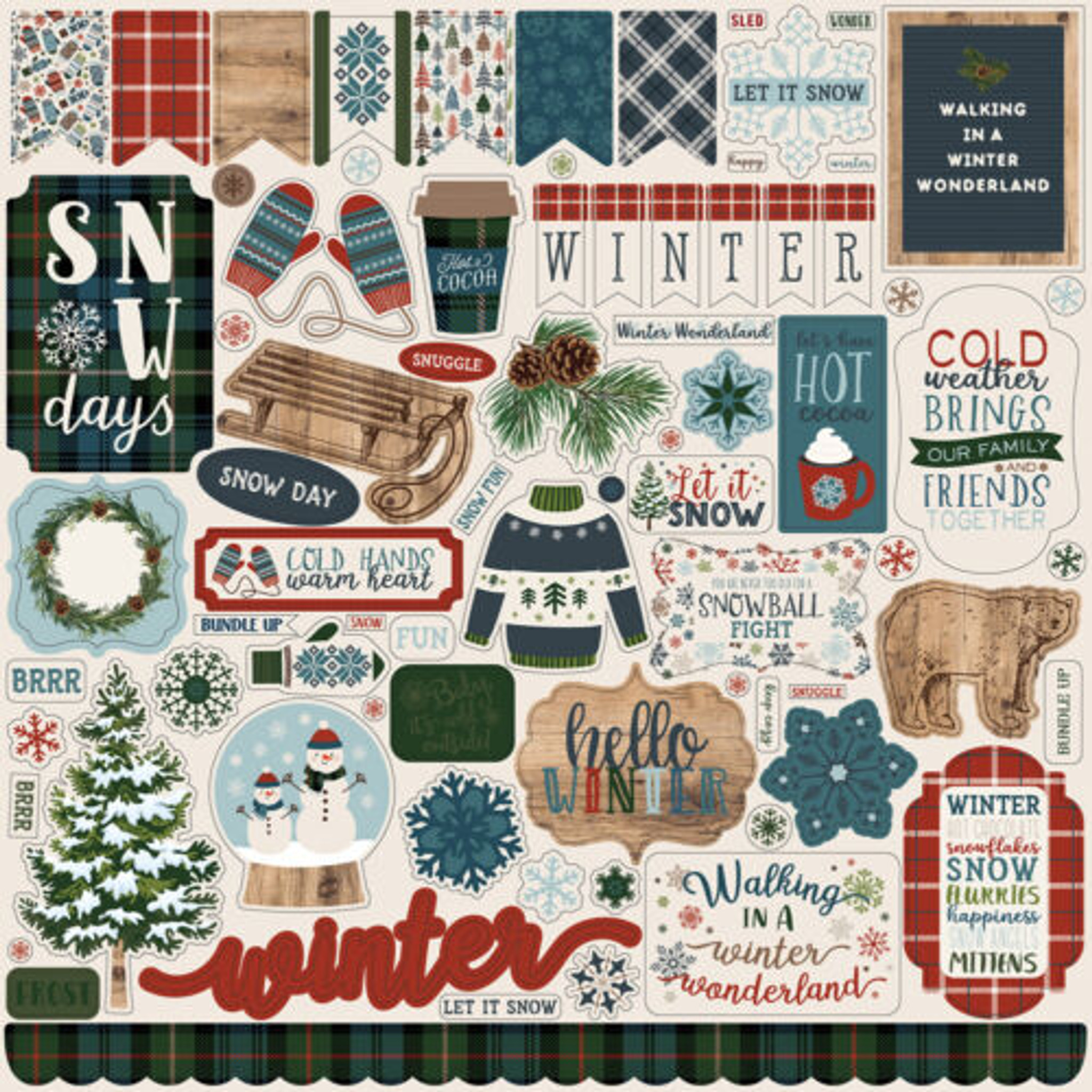 Let It Snow Stickers - 2 Sheets