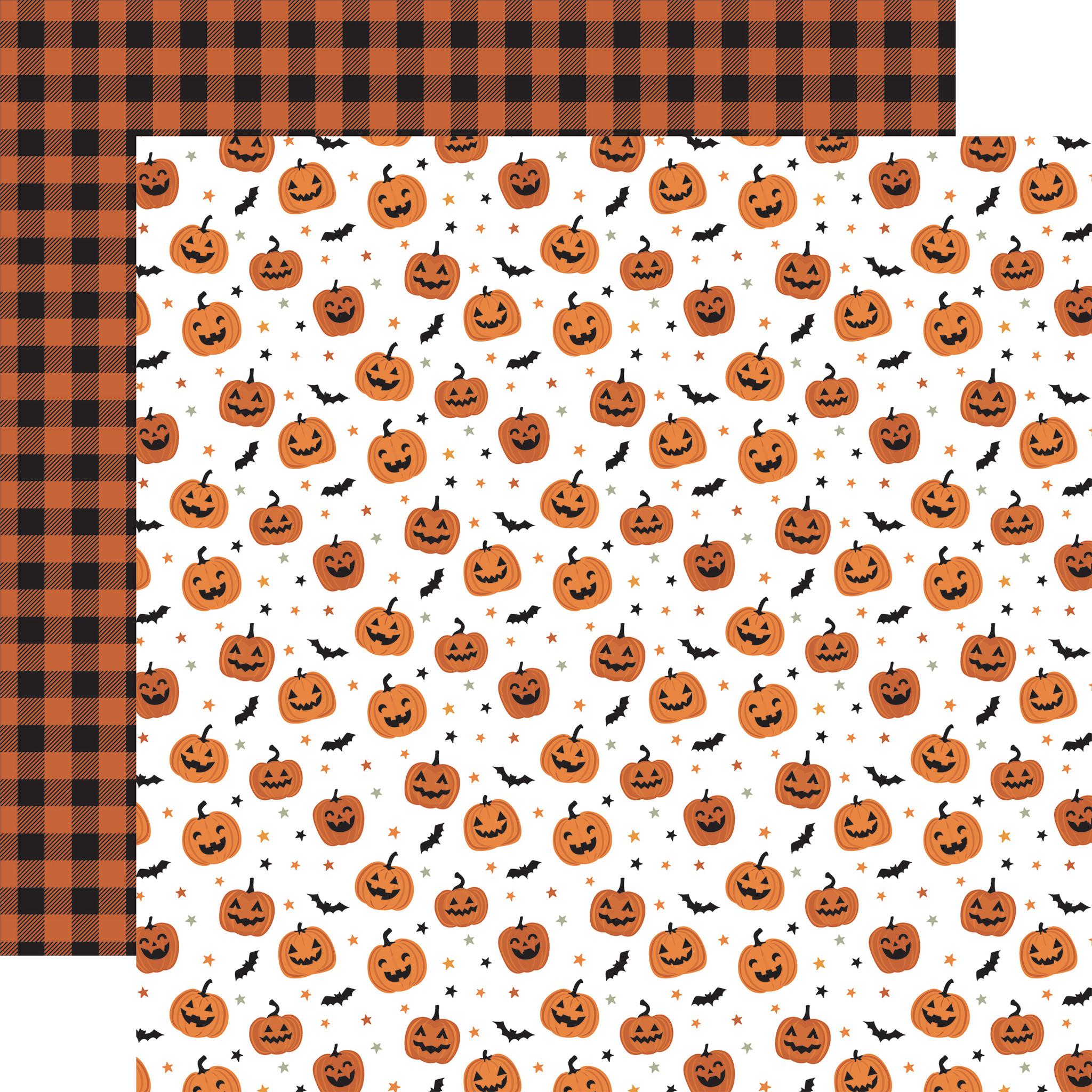Spooky: Carved Pumpkins 12x12 Patterned Paper - Echo Park Paper Co