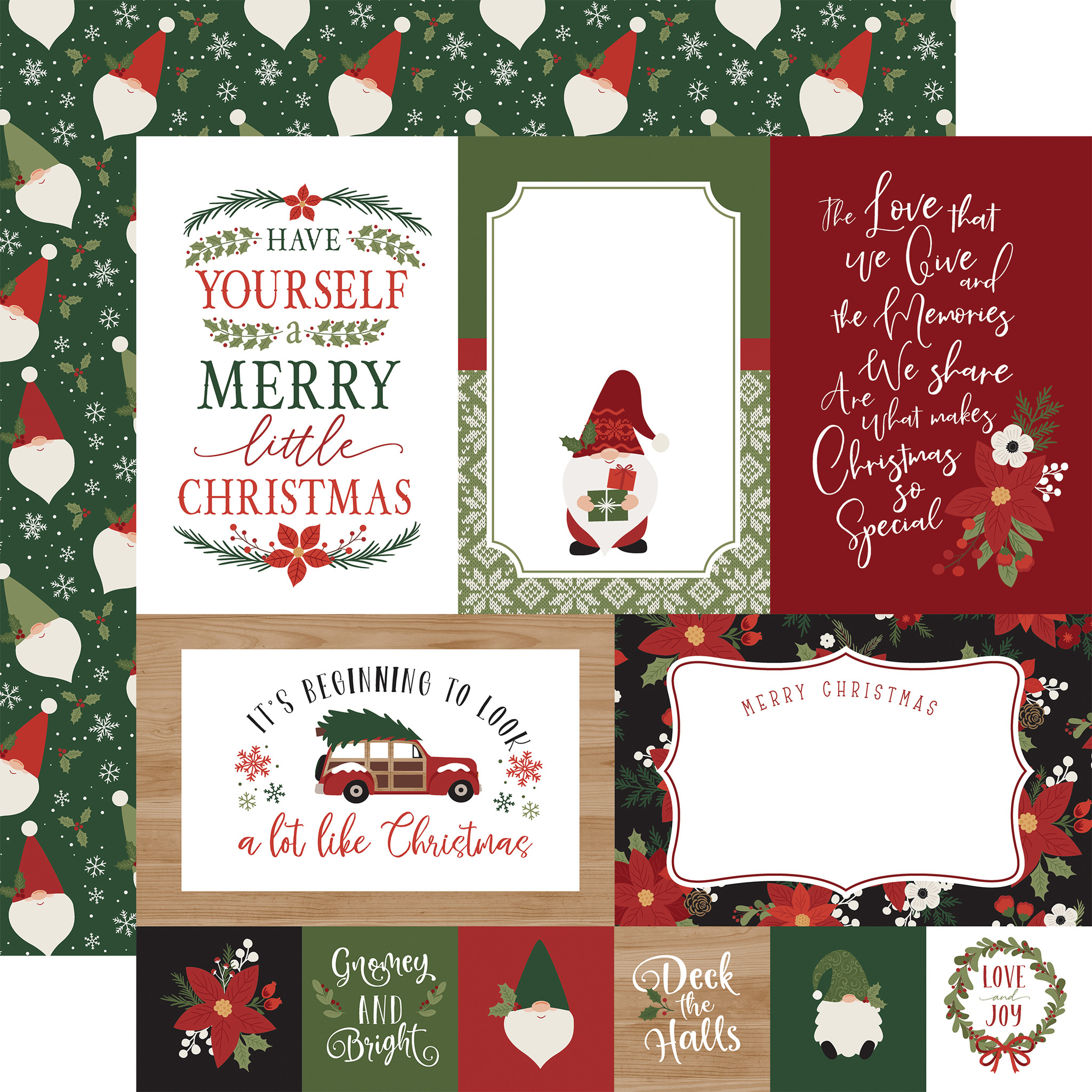 Gnome For Christmas: 4x6 Journaling Cards 12x12 Patterned Paper - Echo Park  Paper Co.