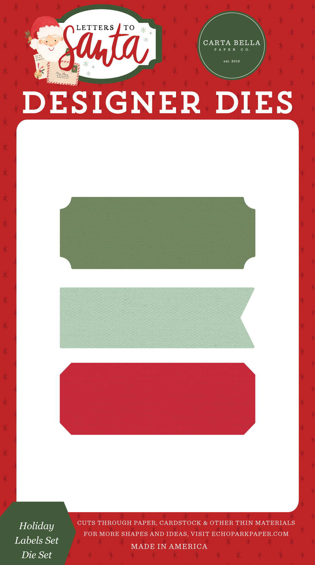 Letters To Santa: Holiday Labels Set Medium Die Set - Echo Park Paper Co