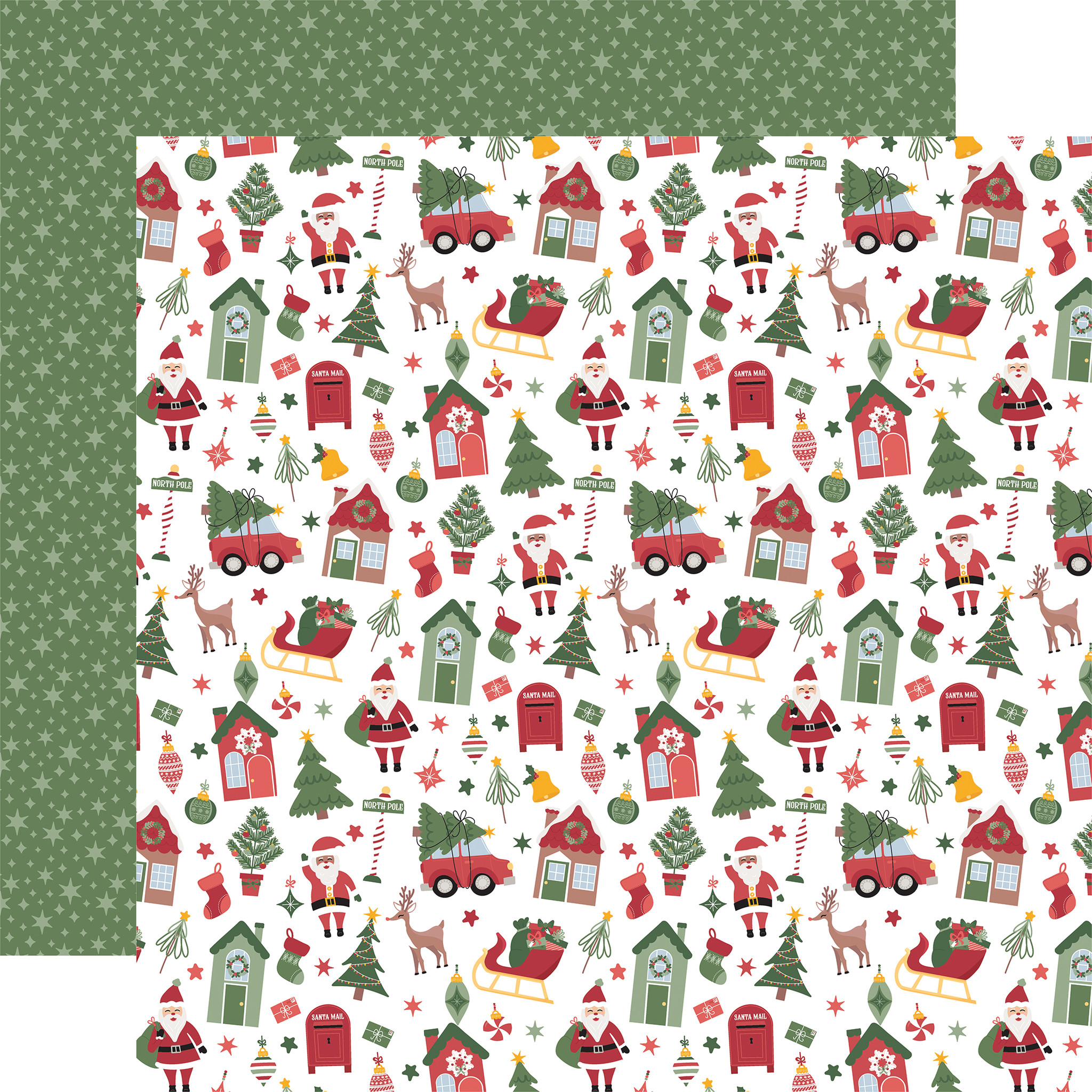 Santa Claus Lane: North Pole 12x12 Patterned Paper - Echo Park Paper Co.