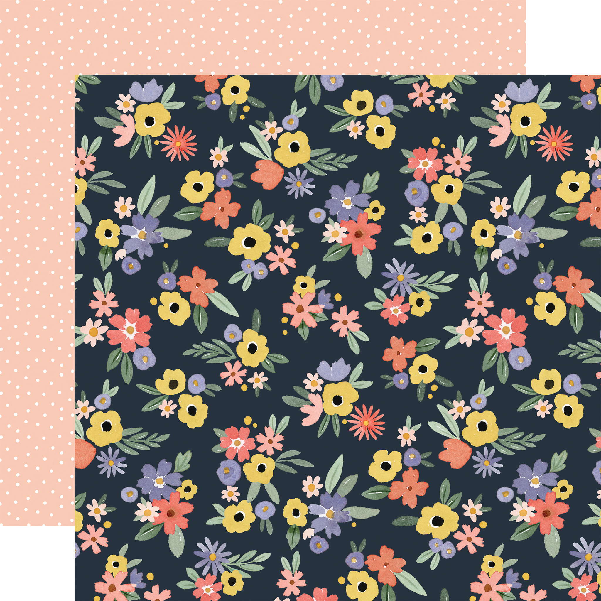 Here There and Everywhere: Bright Floral 12x12 Patterned Paper - Echo Park  Paper Co.
