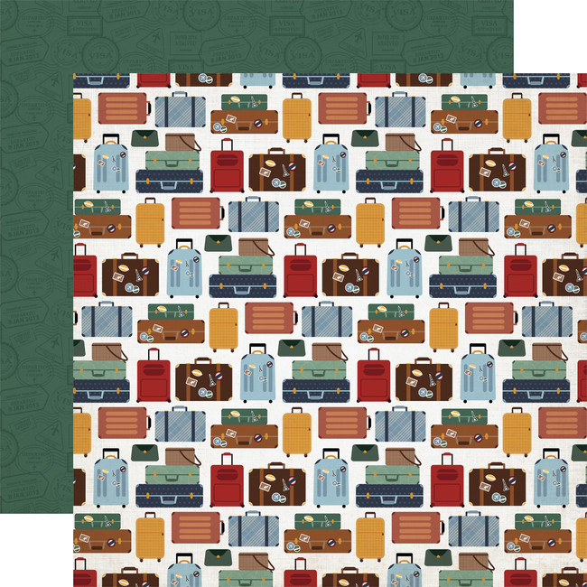Let's Go Travel: Layover Luggage 12x12 Patterned Paper
