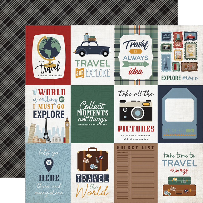 Let's Go Travel: 3x4 Journaling Cards 12x12 Patterned Paper