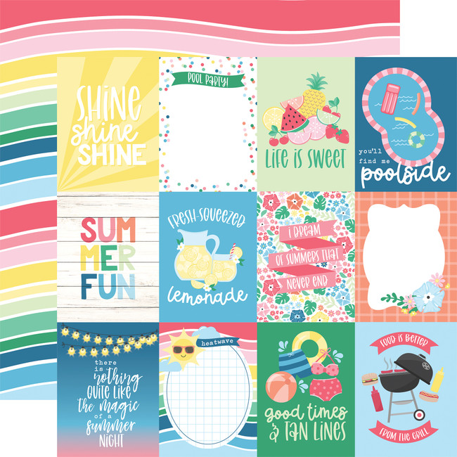 Sun Kissed: 3x4 Journaling Cards 12x12 Patterned Paper