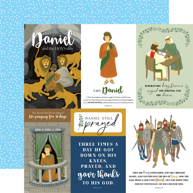 Bible Stories: Daniel And The Lion's Den: Multi Journaling Cards 12x12 Patterned Paper